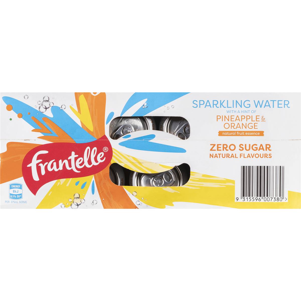 Frantelle Pineapple & Orange Sparkling Water 375ml X10 Pack Woolworths