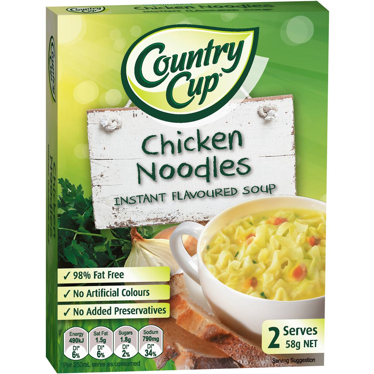 Country Cup Instant Soup Chicken Noodles 2 Pack 58g Woolworths