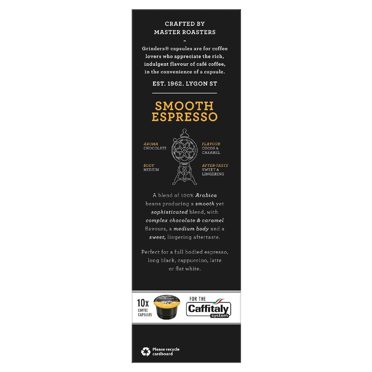 Grinders Caffitaly Capsules Smooth Espresso 10 Pack Woolworths