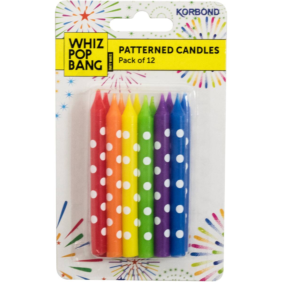 Korbond Patterned Candles 12 Pack Woolworths