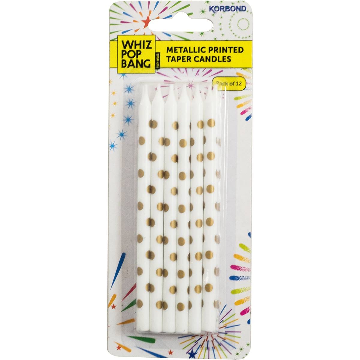 Korbond Party Candles Metallic Coloured 12 Pack Woolworths