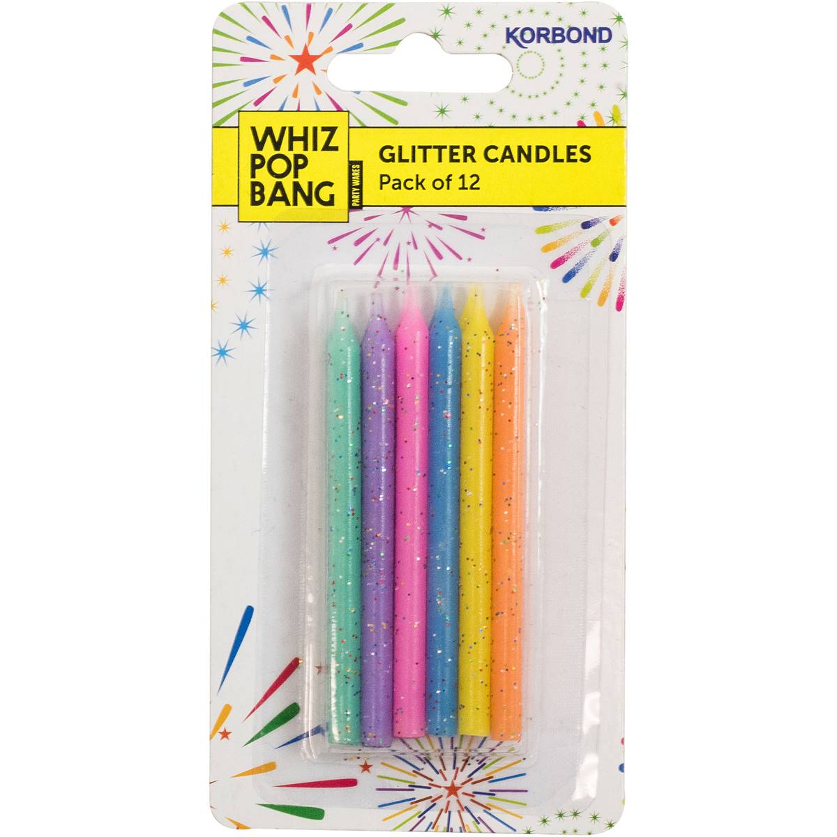 Korbond Dipped Glitter Candles 12 Pack Woolworths