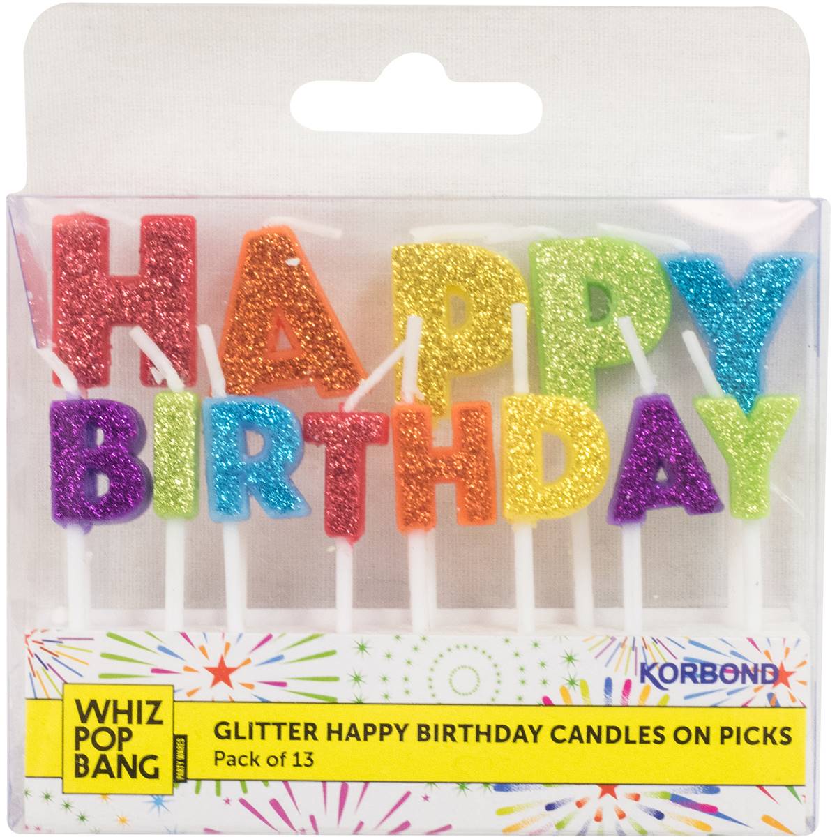 Korbond Happy Birthday Candle On Picks Glitter 13 Pack | Woolworths