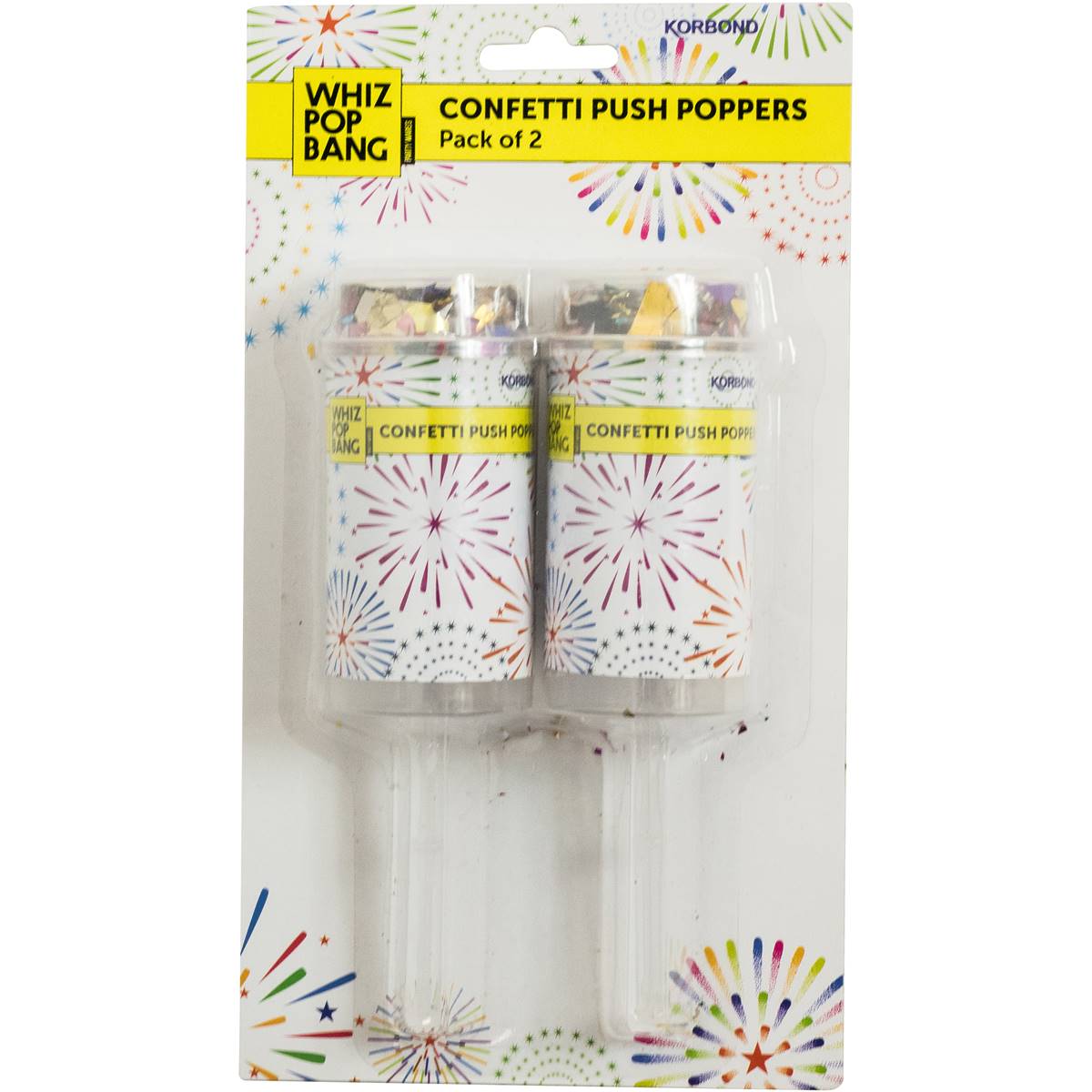 Korbond Confetti Push Popper 2 Pack Woolworths