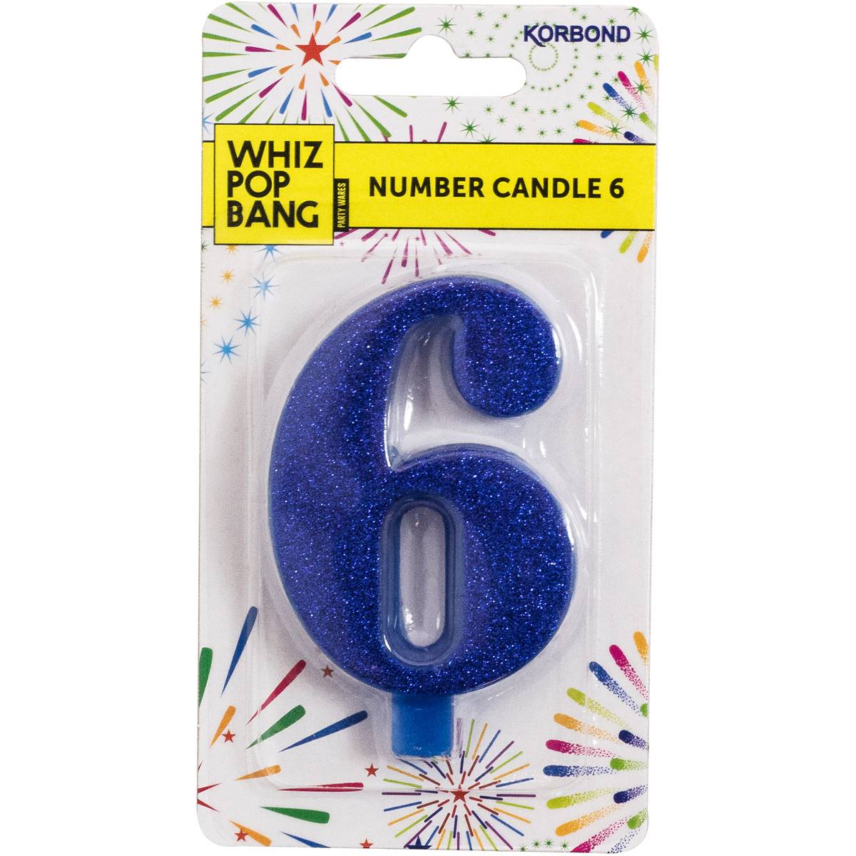 Korbond Party Candle Metallics Number 6 19g Woolworths