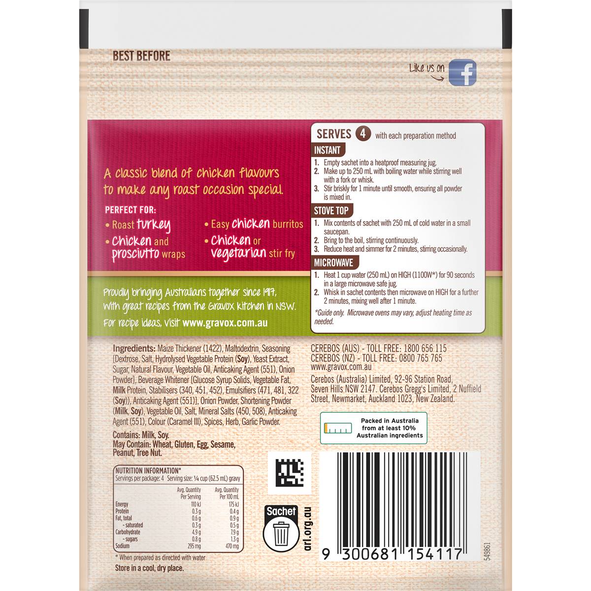 Gravox Supreme Chicken Gravy Mix 29g Woolworths