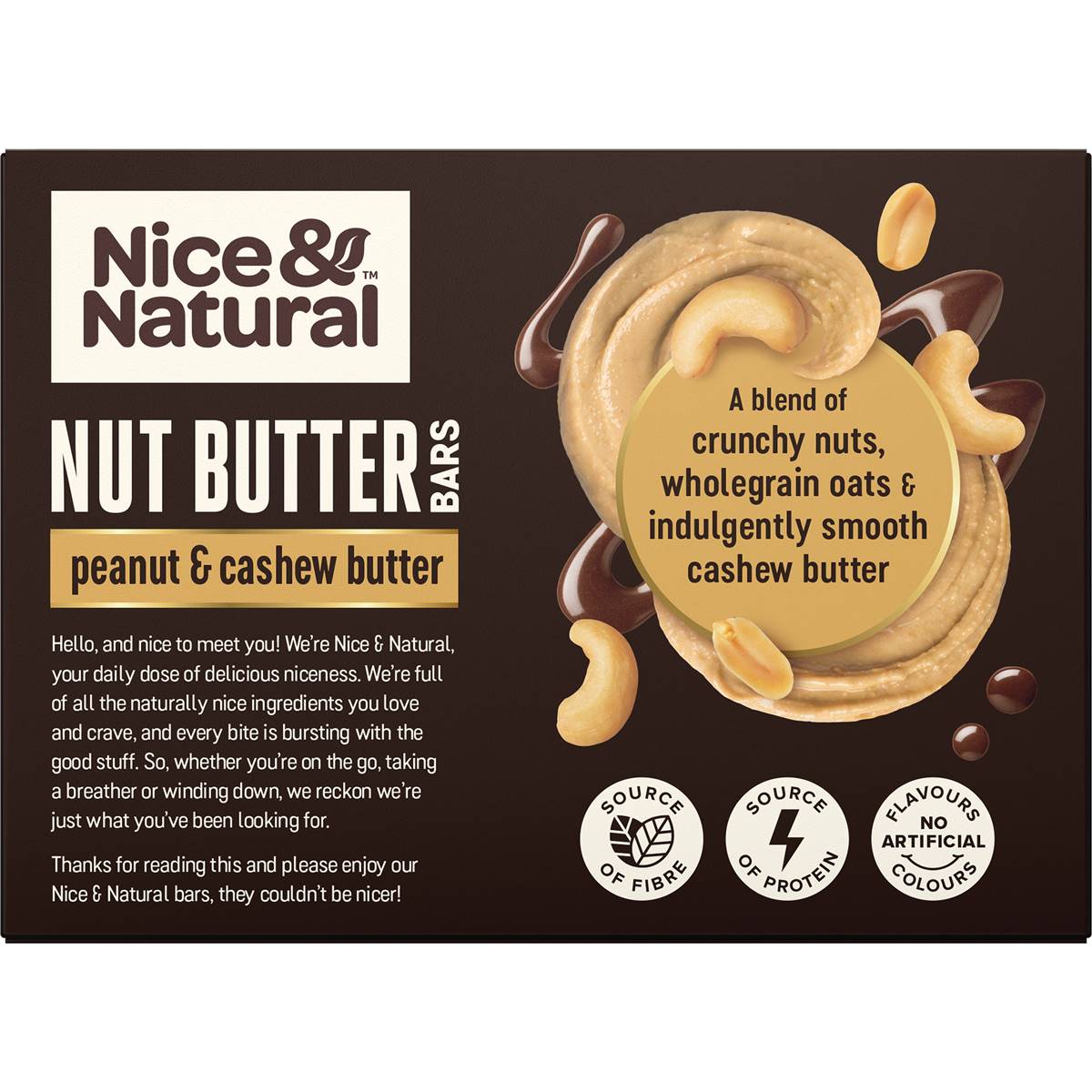 Nice & Natural Nut Butter Bars Cashew Butter With Peanuts & Dark Choc 5