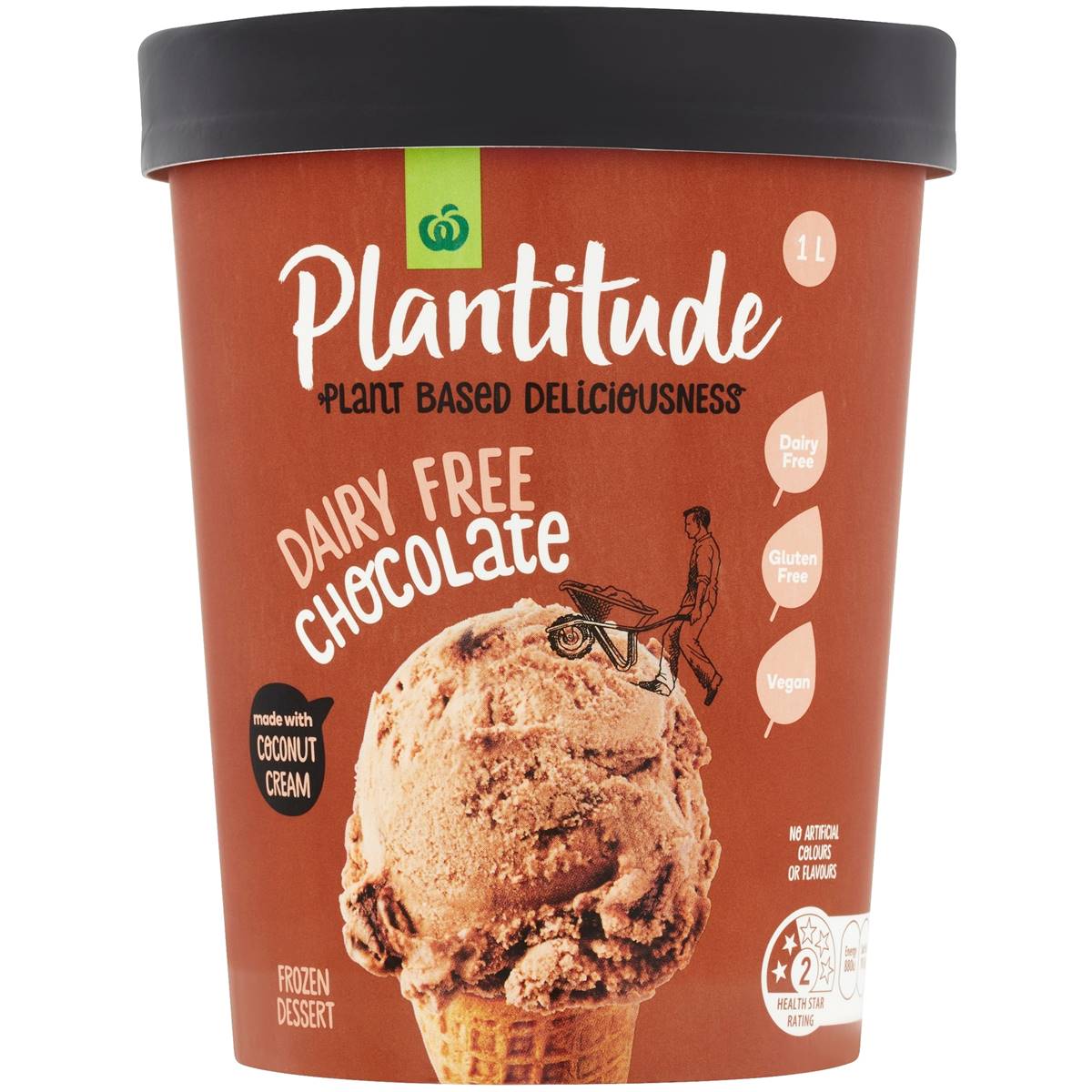 Woolworths Plantitude Frozen Dessert Chocolate 1l Woolworths