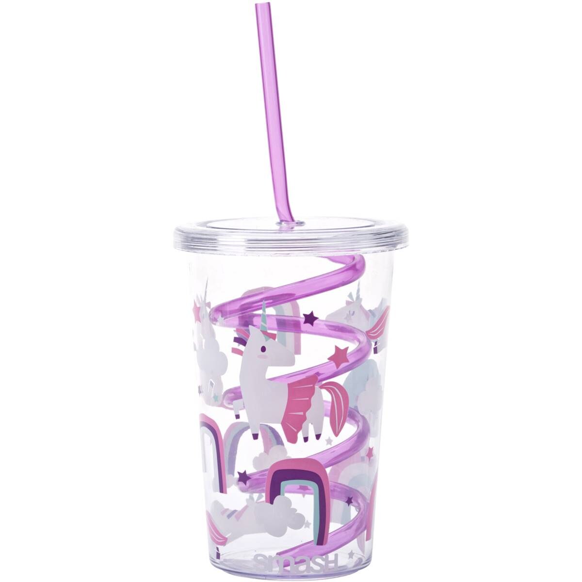 Smash Curly Straw Tumbler Pink Each Woolworths