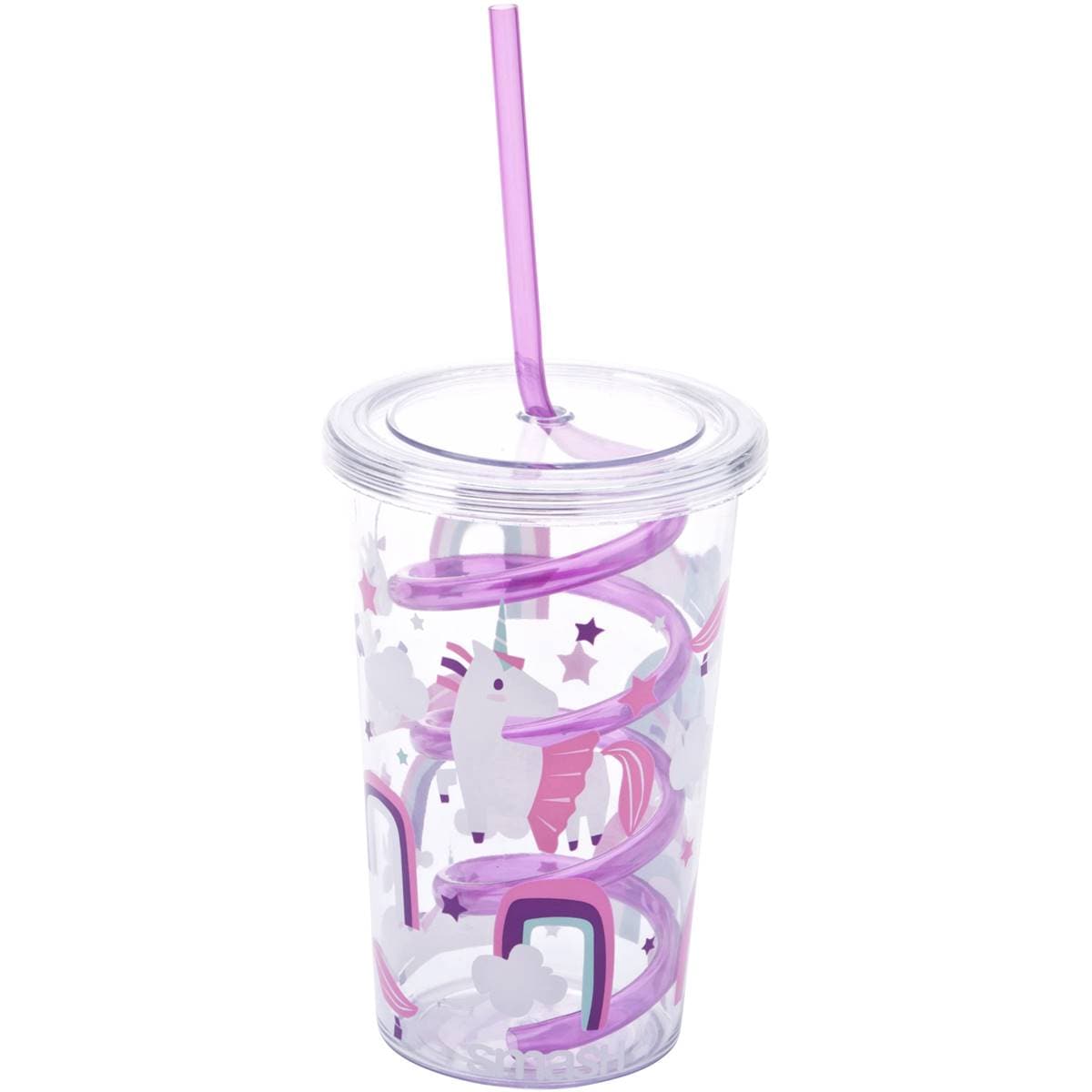 Smash Curly Straw Tumbler Pink Each Woolworths
