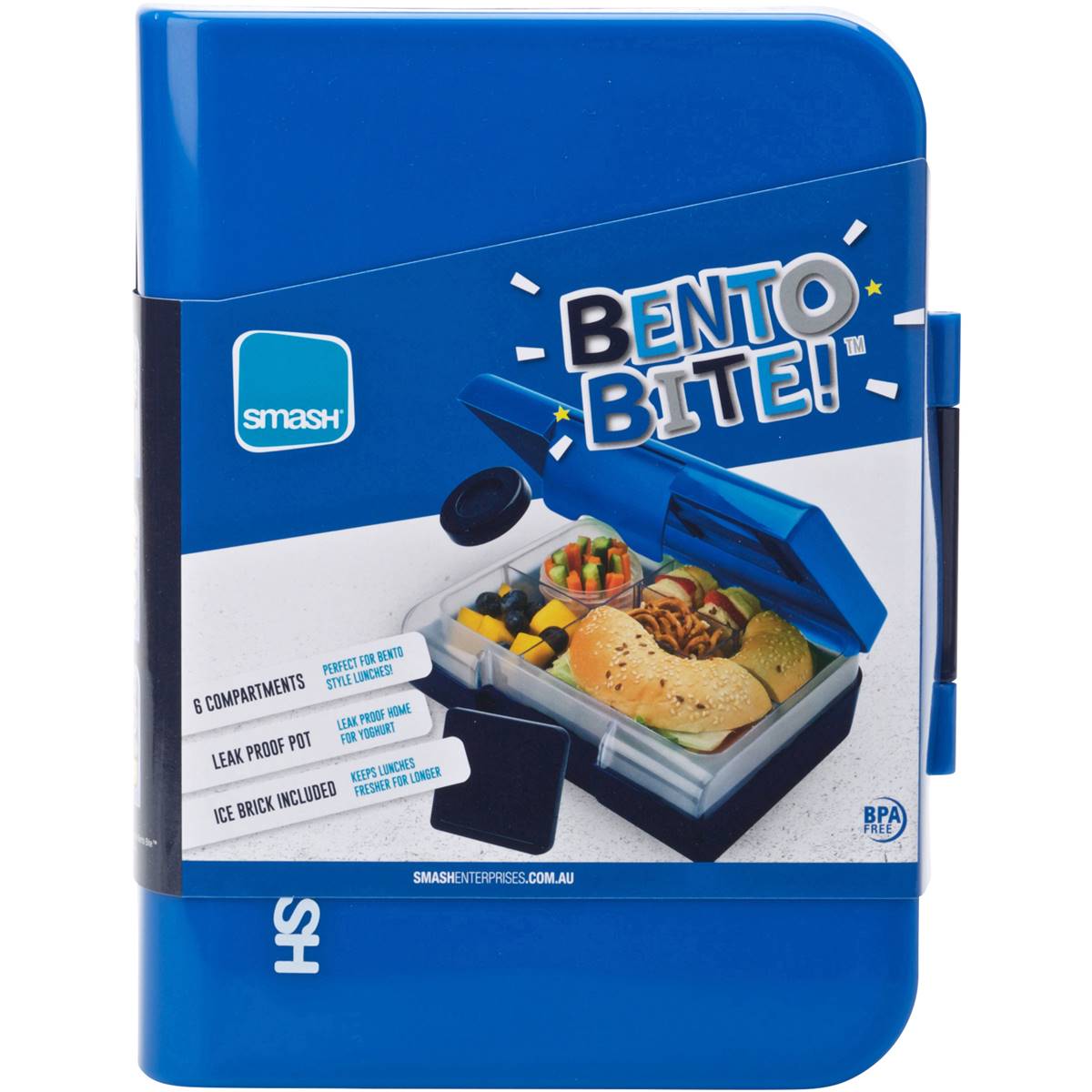 Smash Bento Bite Lunch Box Blue Each Woolworths