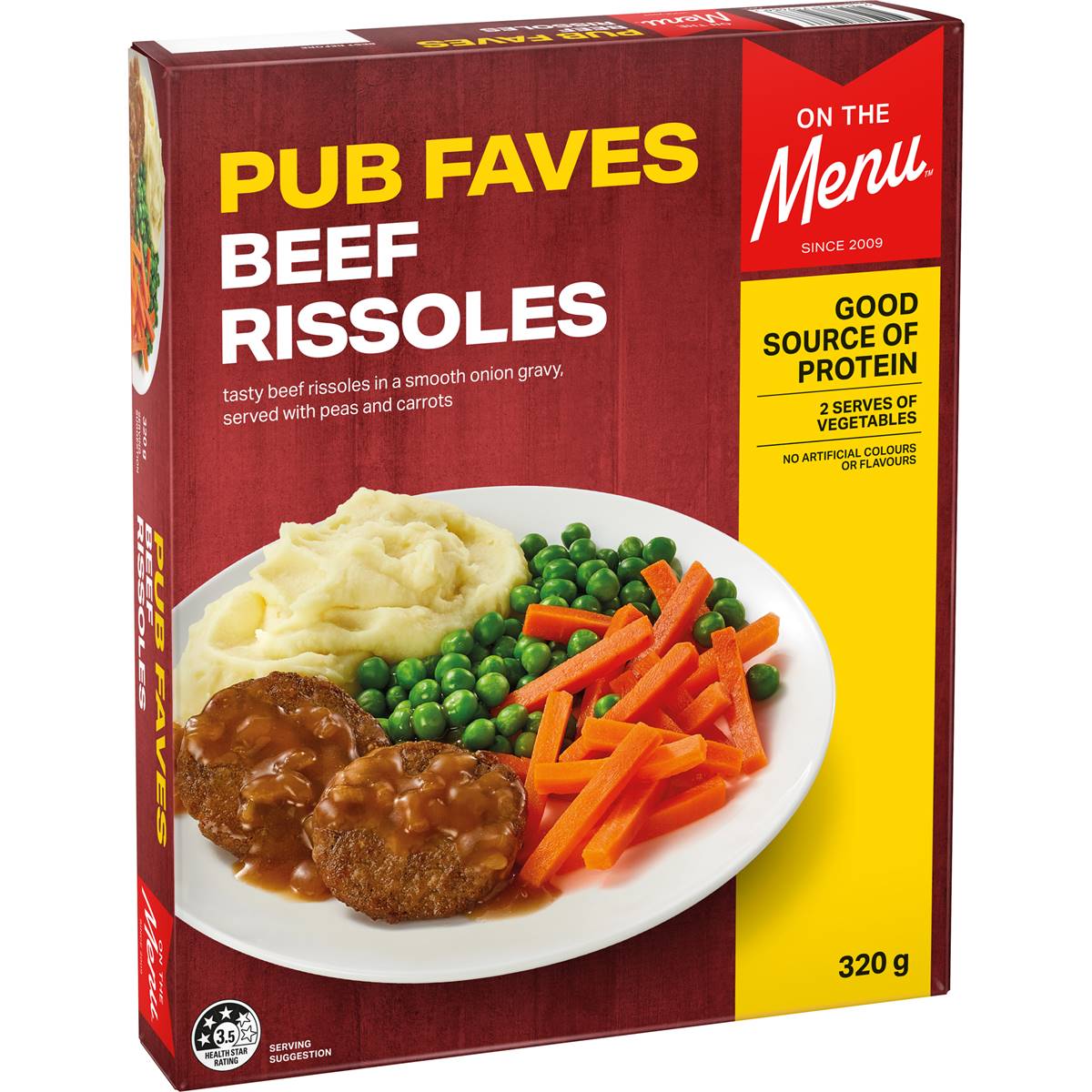 On The Menu Beef Rissole Frozen Meal 320g Woolworths