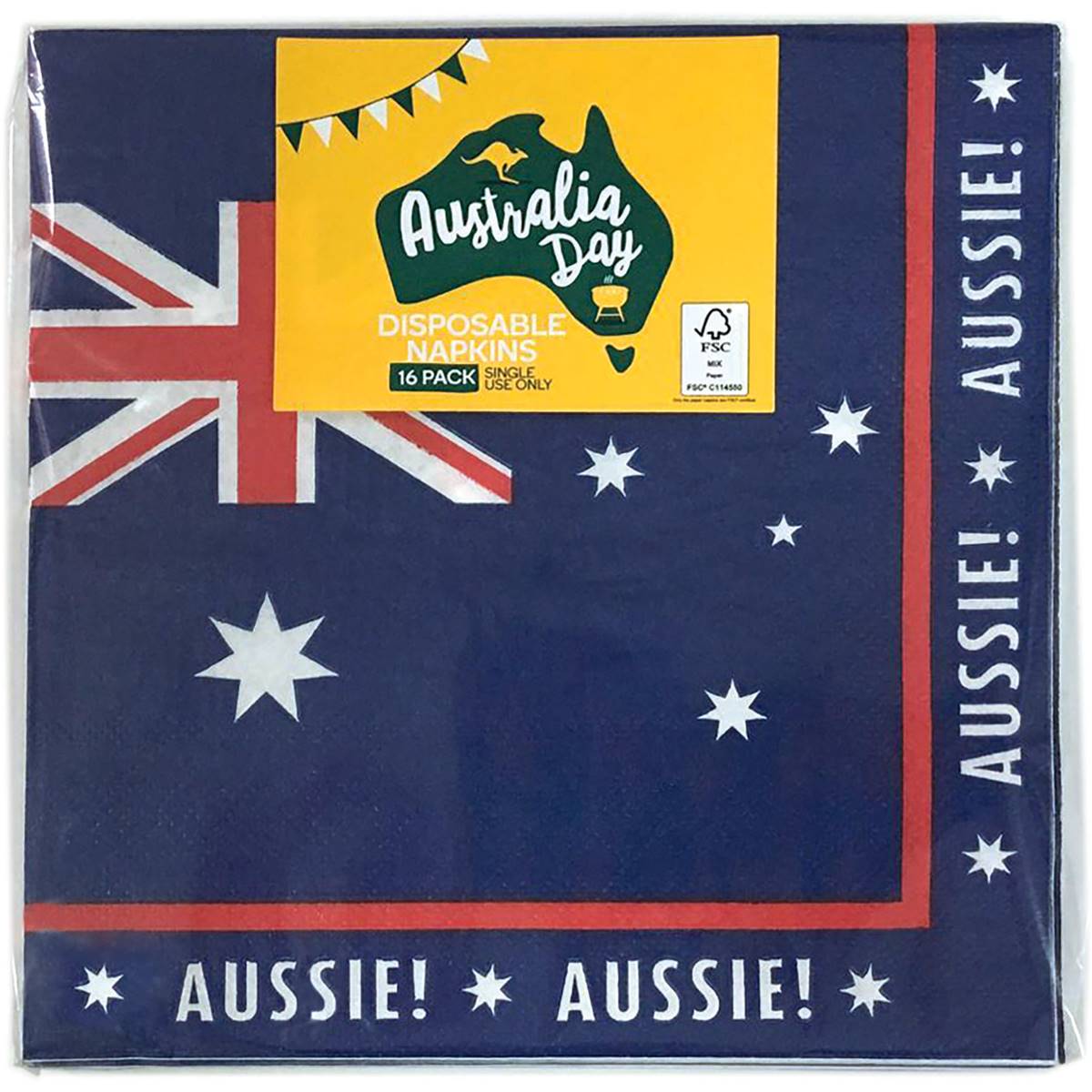 Australia Day Disposable Napkins 16 Pack Woolworths
