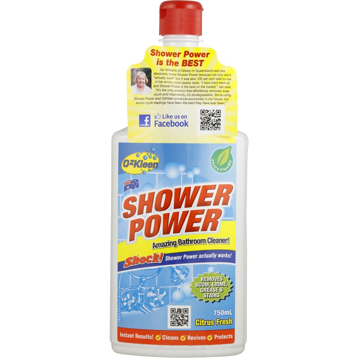 Ozkleen Shower Power Squeeze Pack 750ml Woolworths
