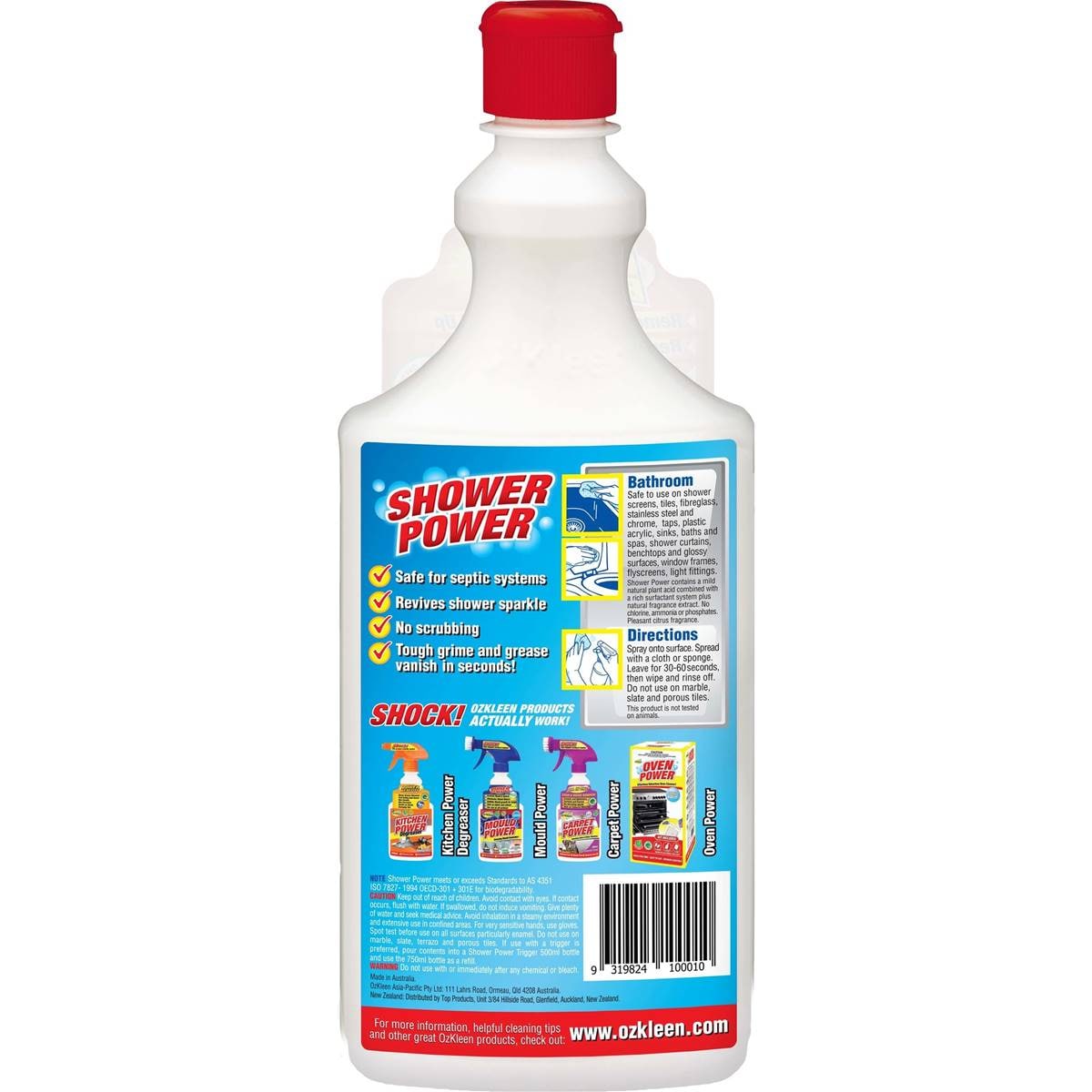 Ozkleen Shower Power Citrus Bathroom & Shower Cleaner Squeeze Pack