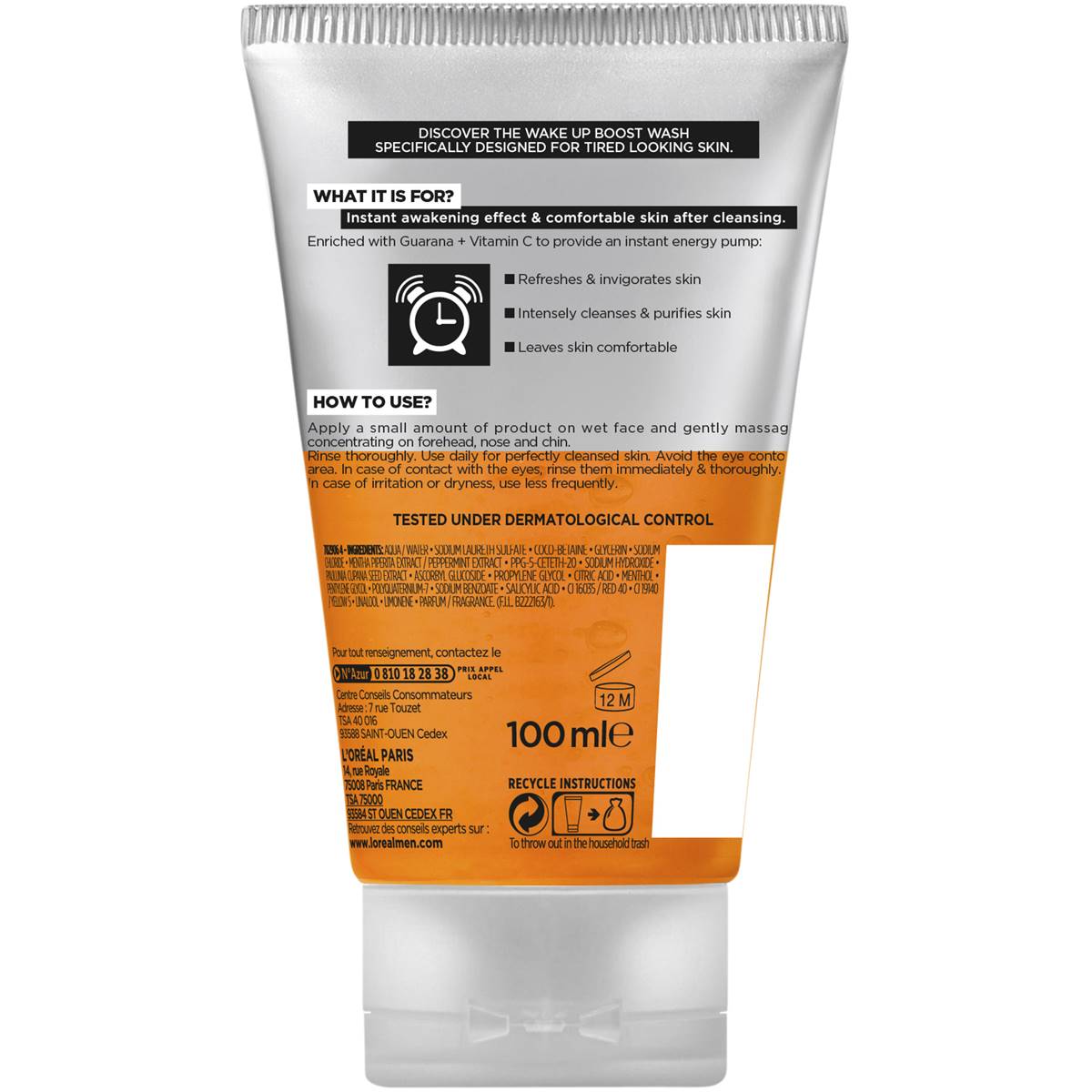 L'oreal Men Expert Hydra Energetic Face Wash 100ml Woolworths