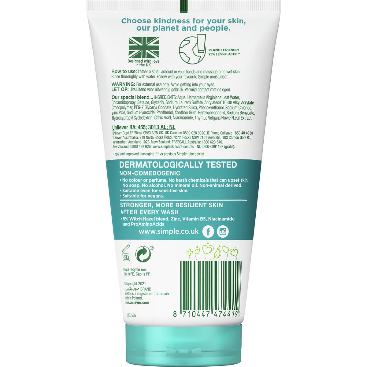 Simple Daily Skin Detox Purifying Facial Wash 150ml Woolworths