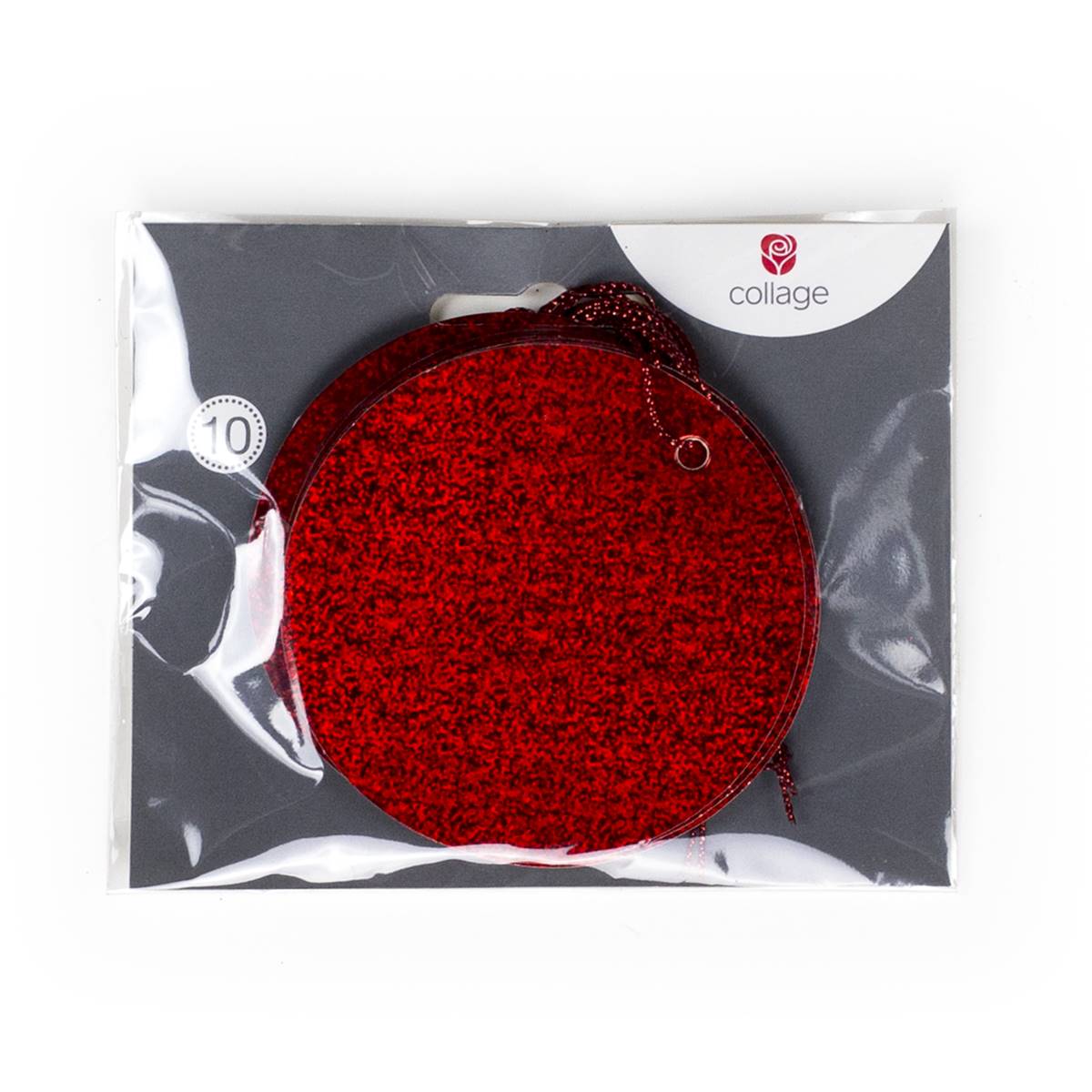 John Sands Red Holo Circle Christmas Gift Tags