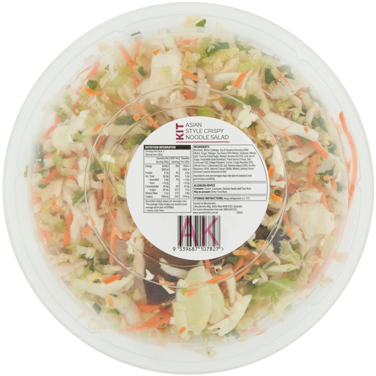 Woolworths Asian Crispy Noodle Salad Bowl 365g Woolworths