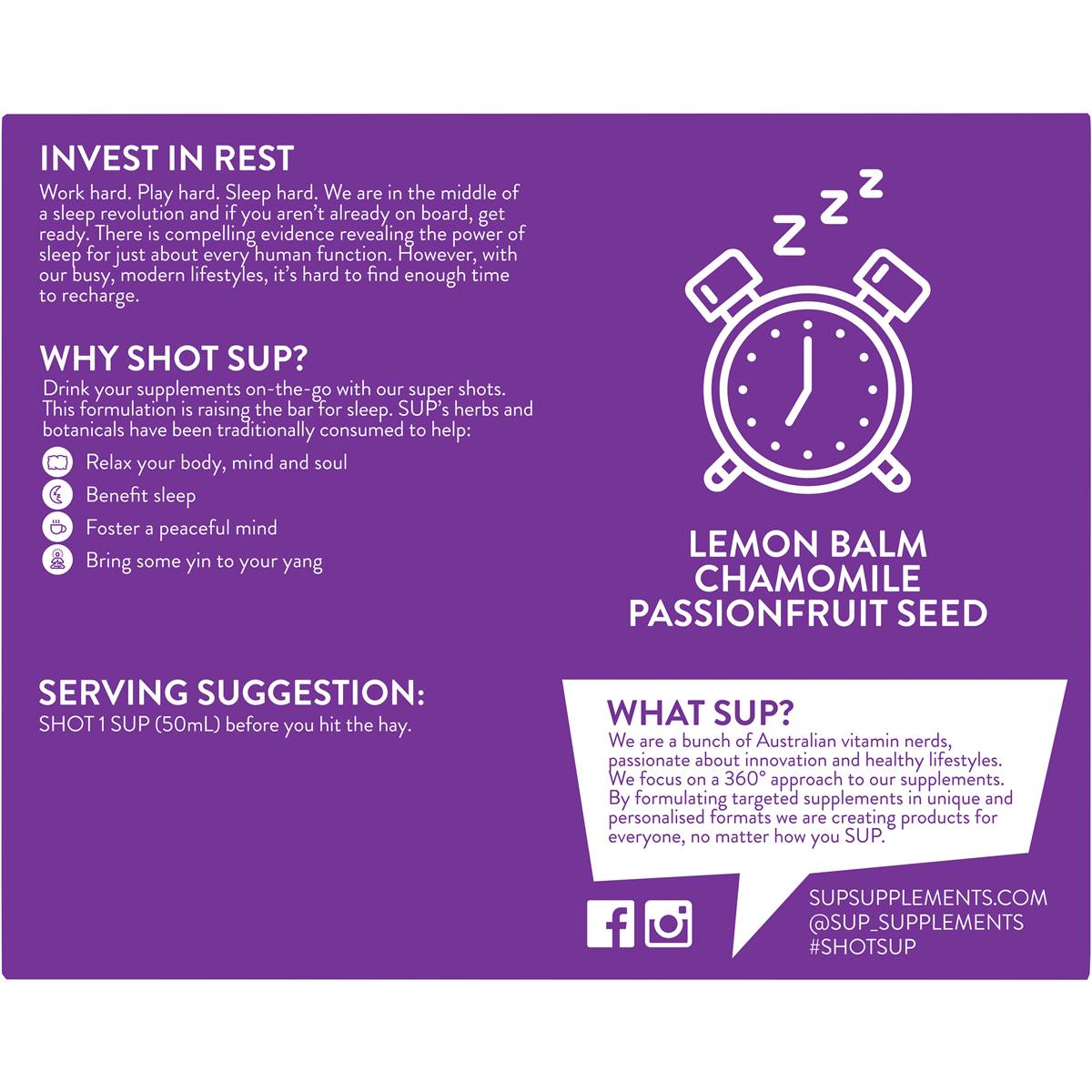 Sup Shots Zzz... Sleep 8 Pack X 50ml Woolworths