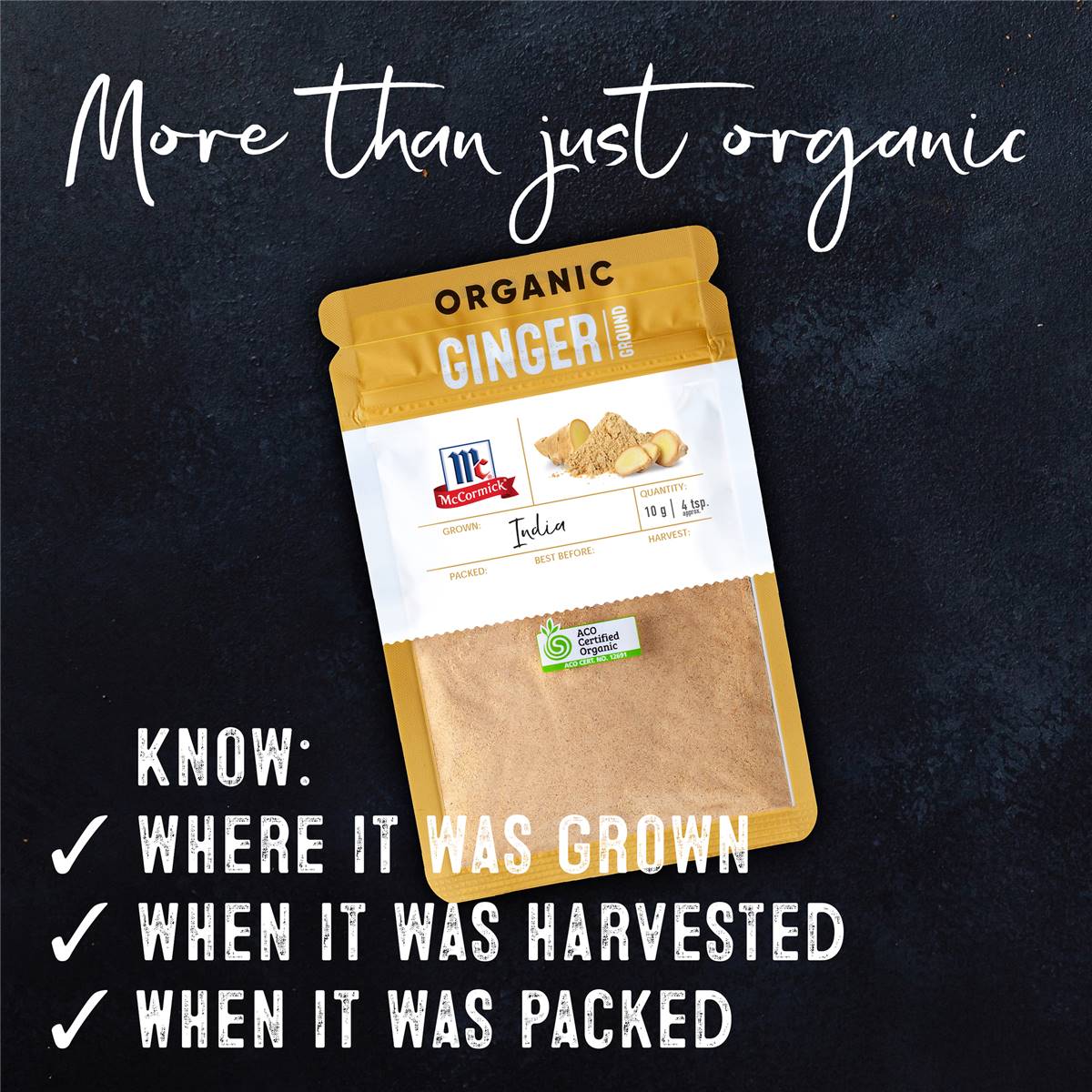 Mccormick Organic Ginger Powder 10g Woolworths