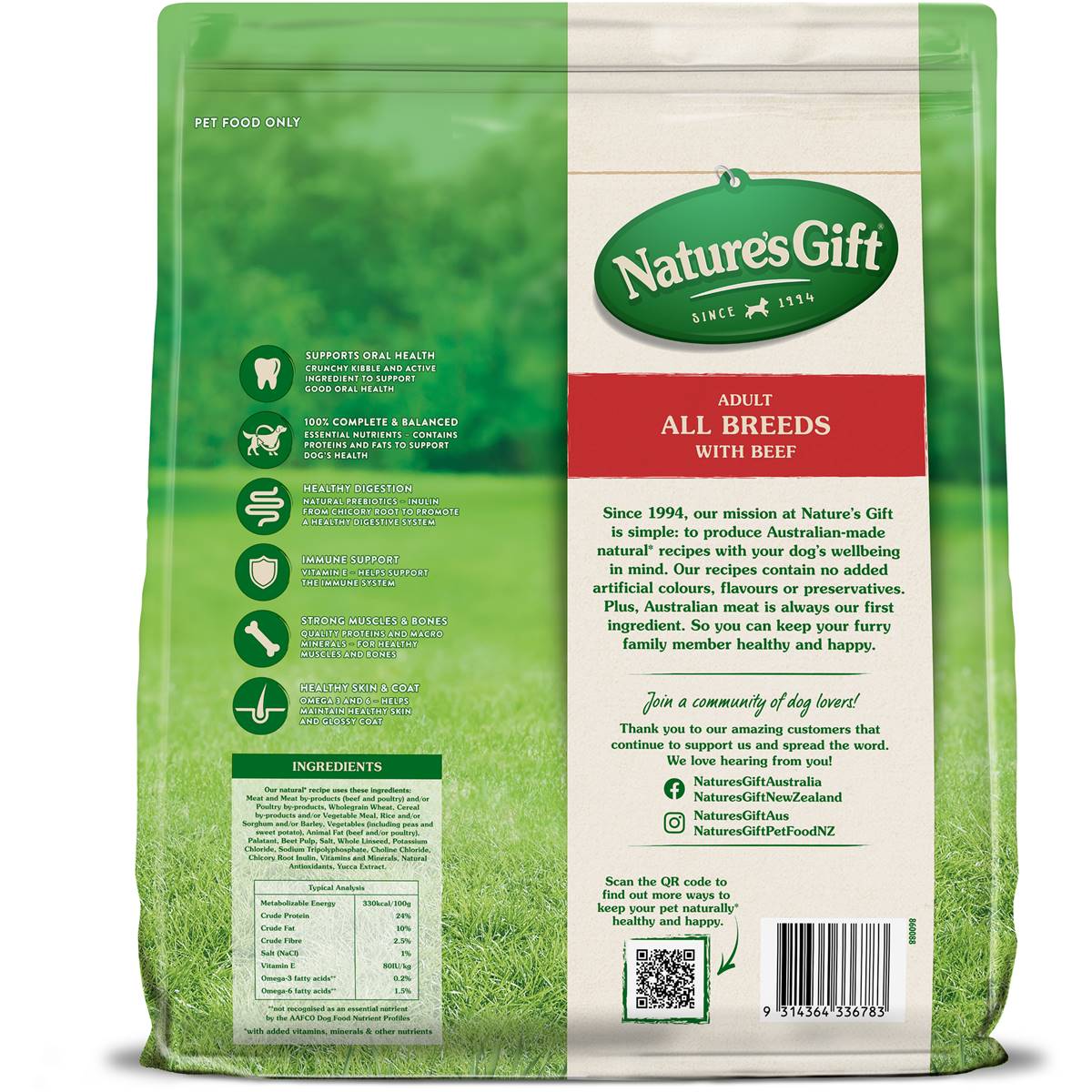 Nature's Gift Adult Dry Dog Food With Beef 6kg | Woolworths