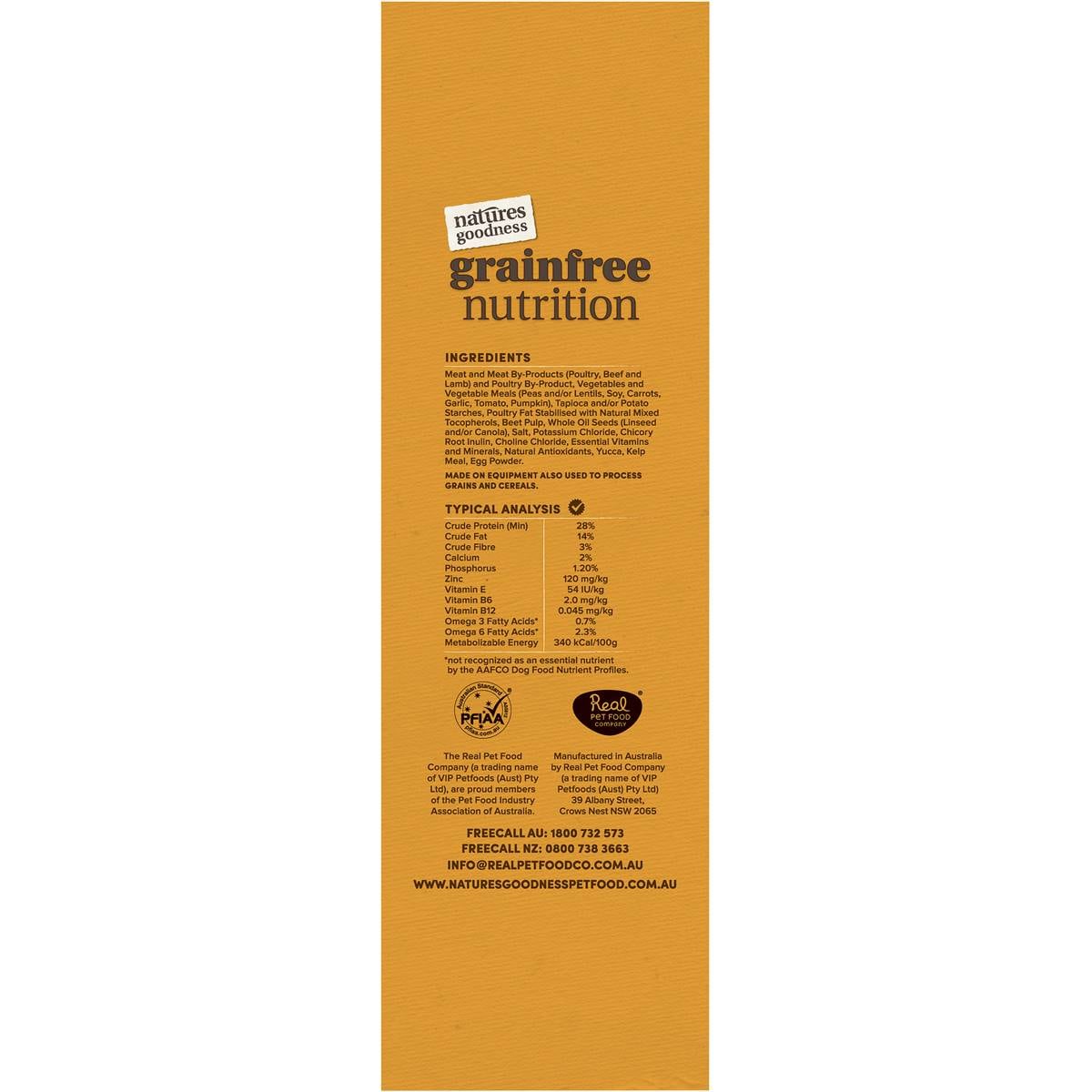 Natures Goodness Grain Free Adult Dry Dog Food Chicken, Lamb & Garden Veges 3kg Woolworths