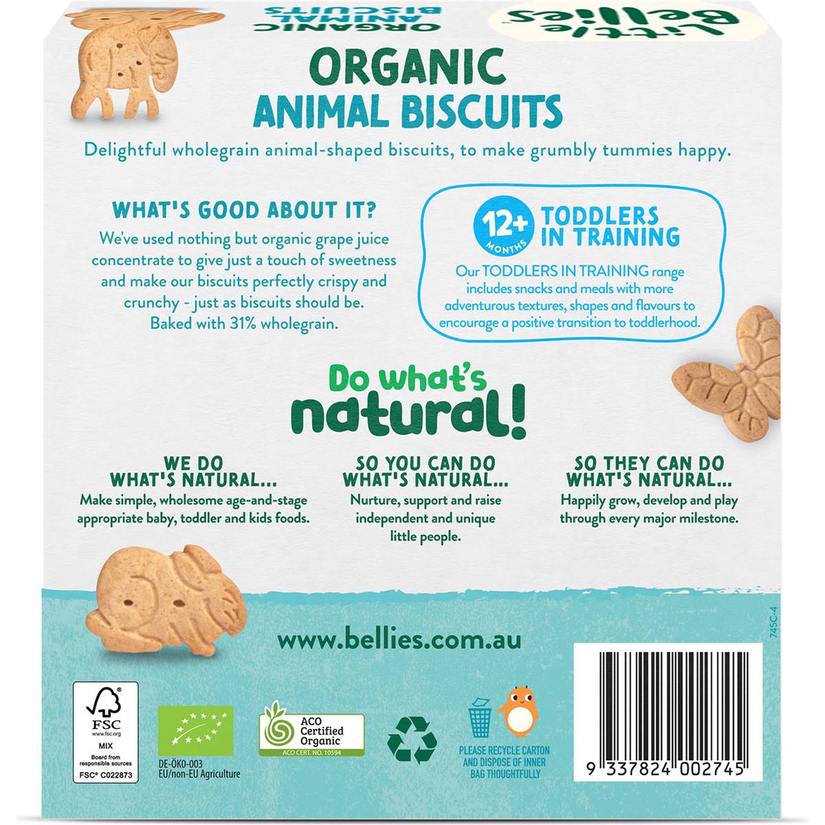 Little Bellies Organic Animal Biscuits 130g Woolworths