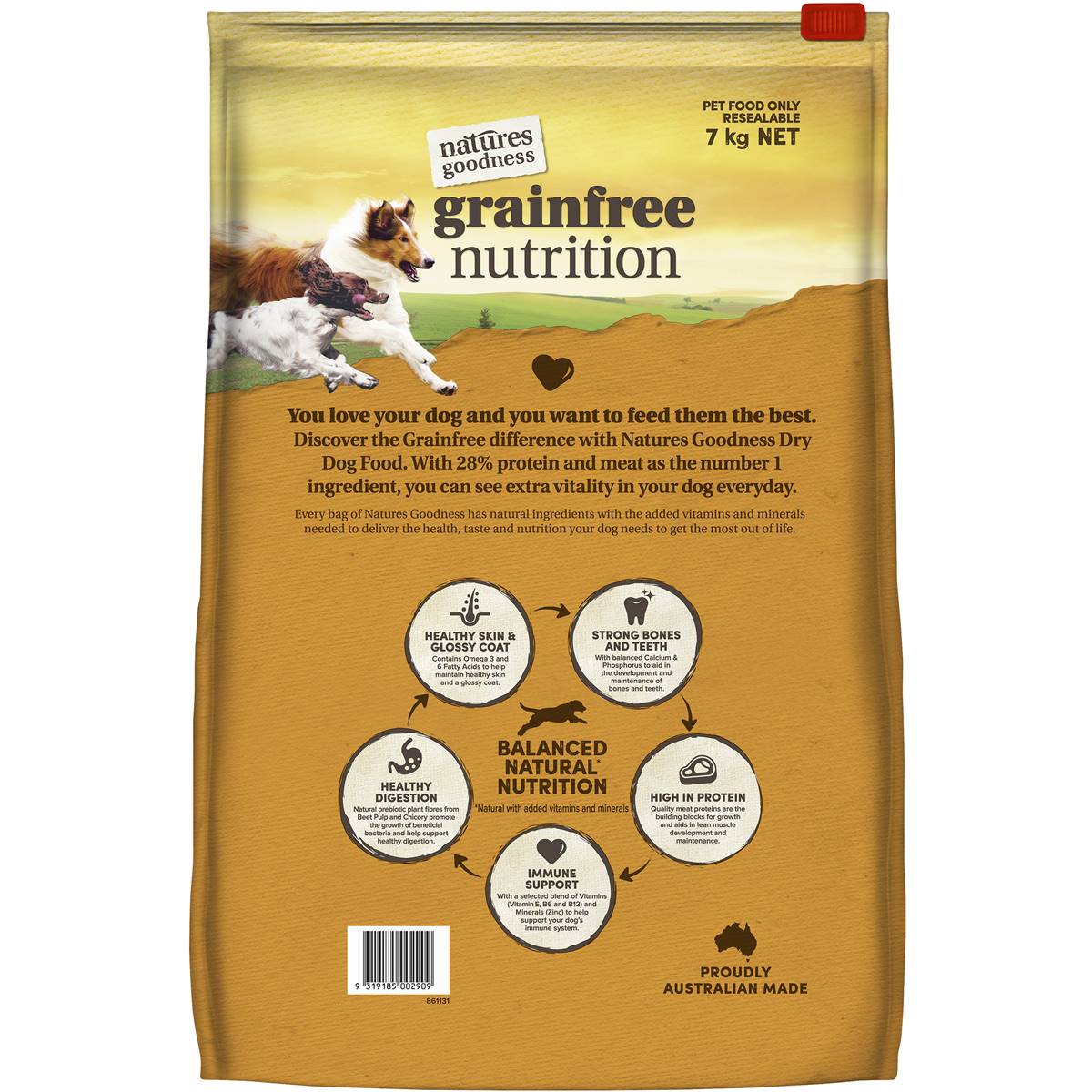 Natures Goodness Grain Free Adult Dry Dog Food Chicken, Lamb & Garden Veges 7kg Woolworths