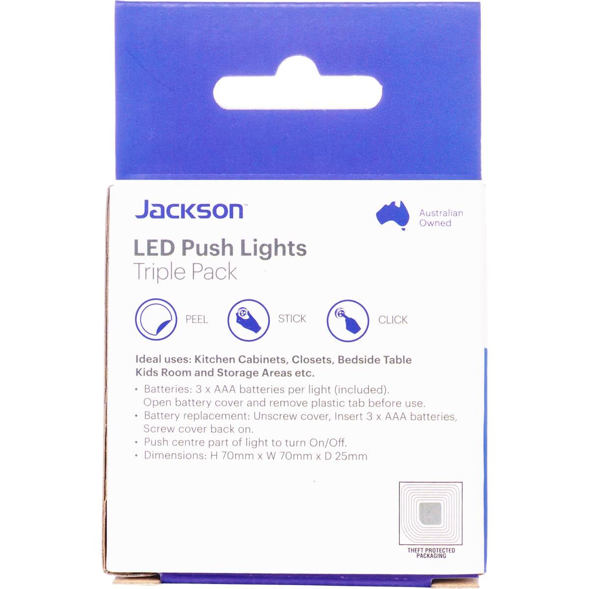 Jackson Led Push Lights 3 Pack Woolworths