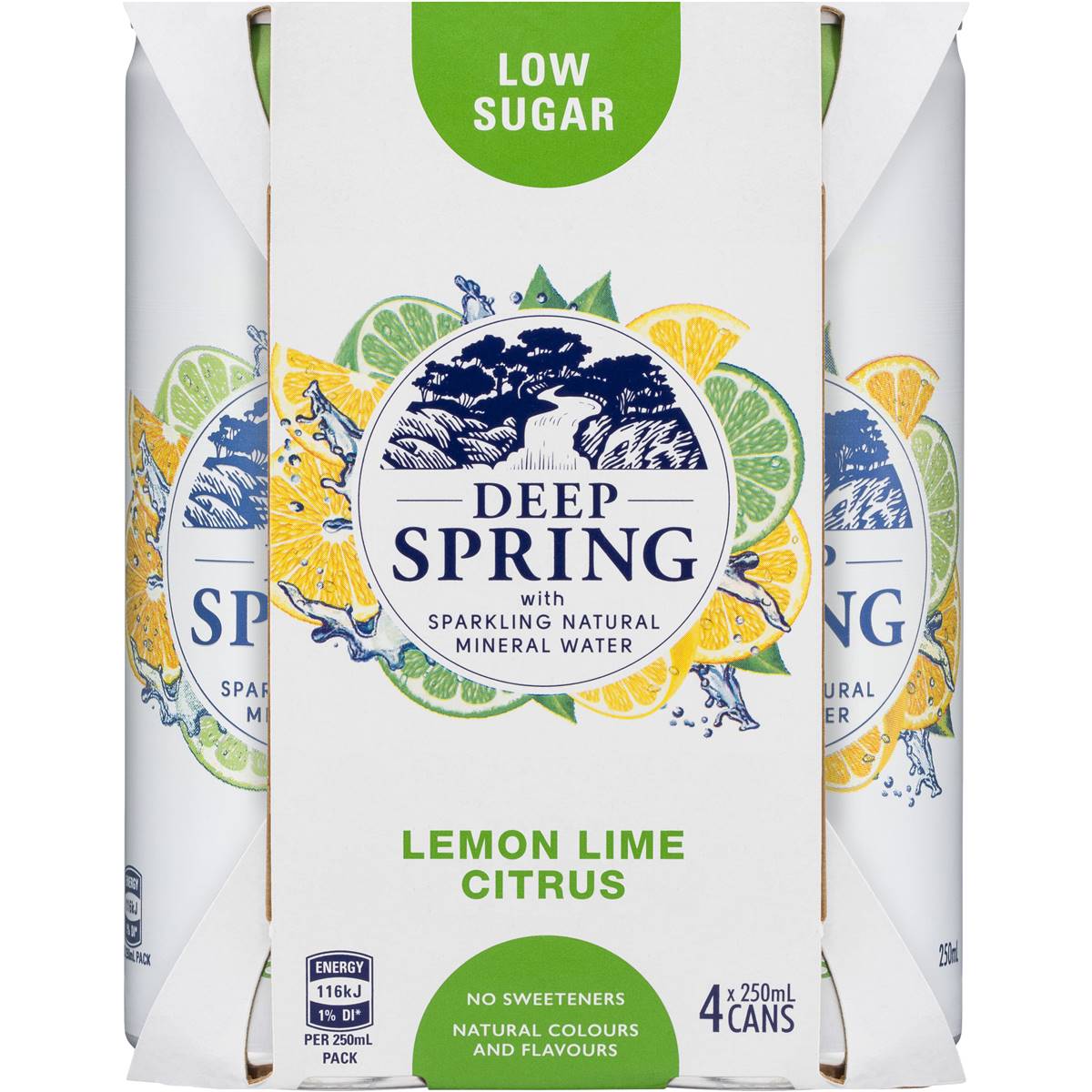 Deep Spring Sparkling Mineral Water Lemon Lime Citrus 250ml X4 Pack ...