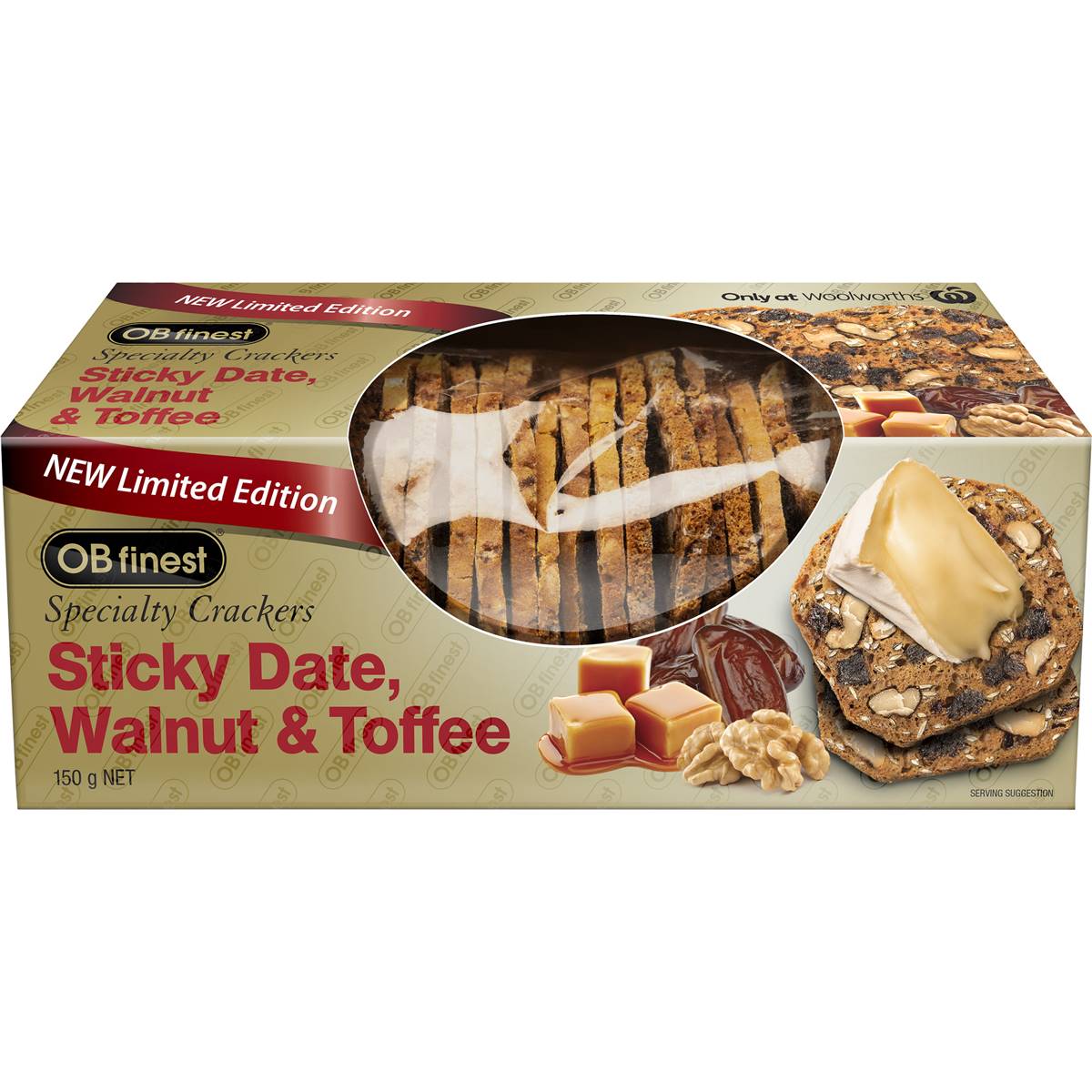 Ob Finest Sticky Date Walnut & Toffee Crackers