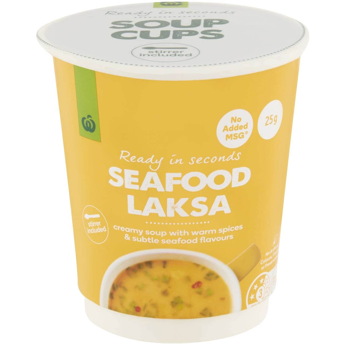Woolworths Ready In Seconds Seafood Laksa Soup Cups 25g Woolworths