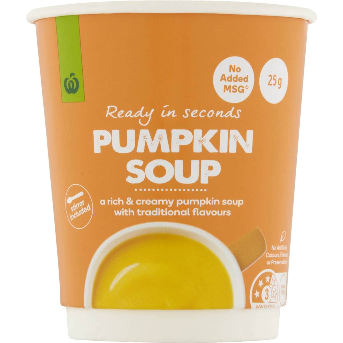 Woolworths Pumpkin Soup Cups 25g Woolworths
