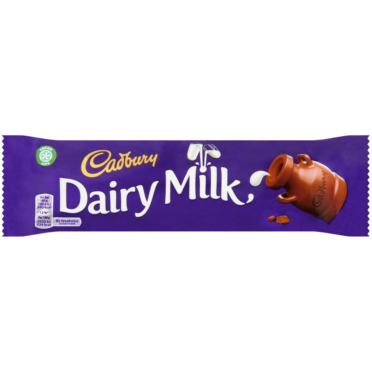 Cadbury Dairy Milk Chocolate Bar 45g Woolworths