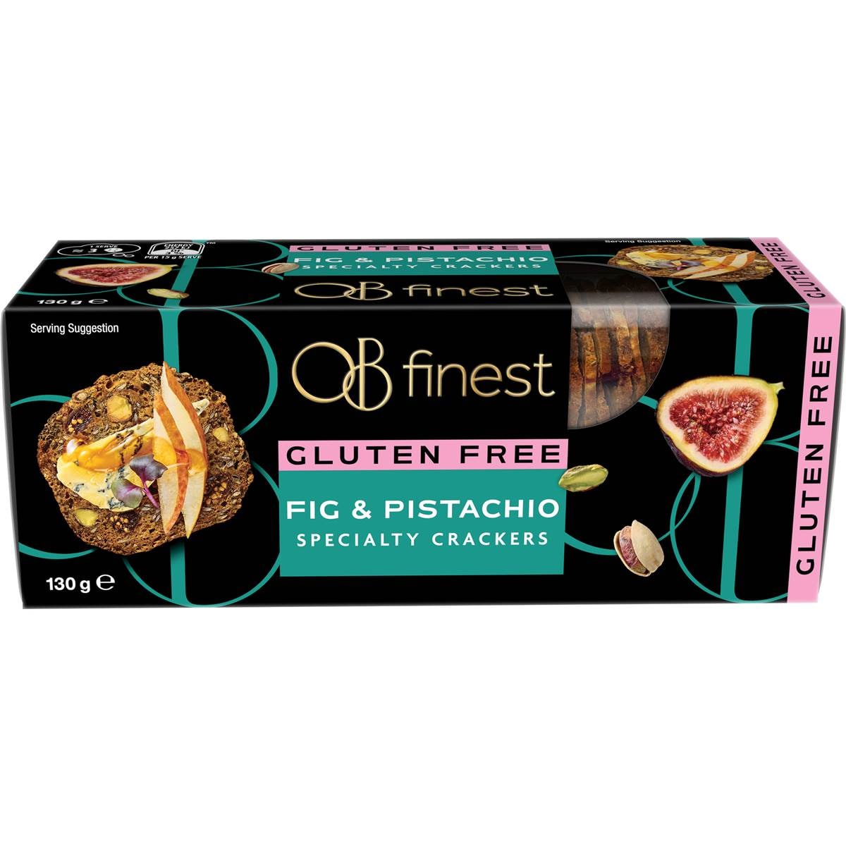 Ob Finest Gluten Free Speciality Crackers Fig & Pistachio 130g Woolworths