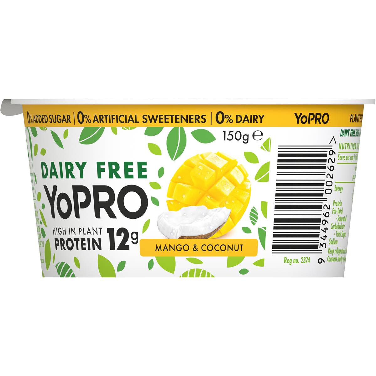 Danone Yopro Dairy Free Mango Coconut 150g | Woolworths