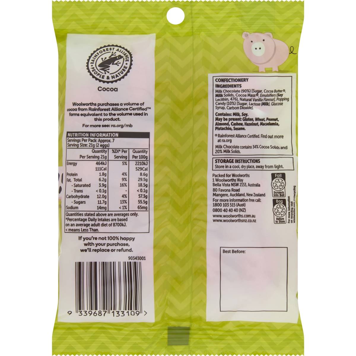 Woolworths Popping Candy Milk Chocolate Easter Eggs 150g Woolworths