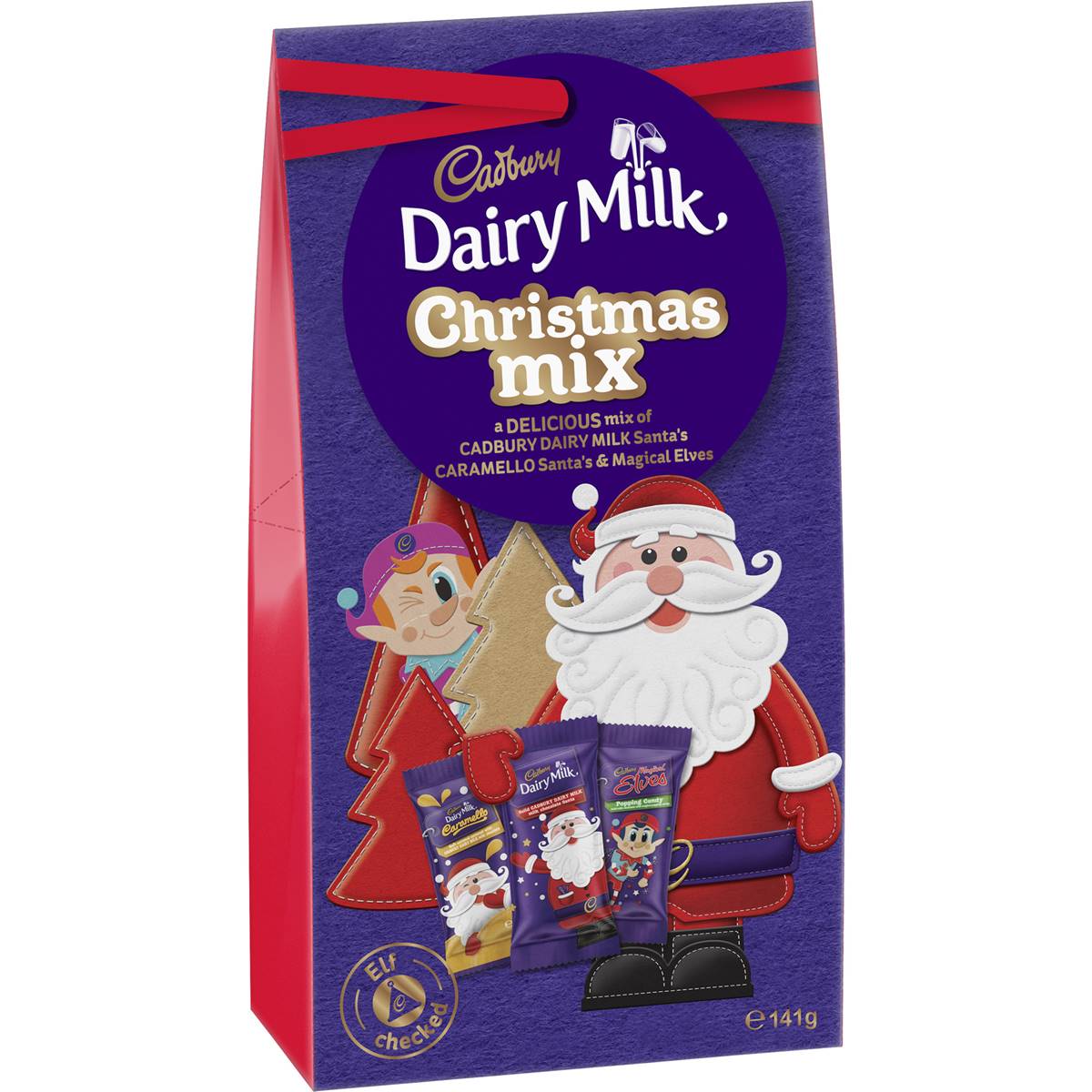Cadbury Dairy Milk Christmas Mix Giftbag 141g Woolworths