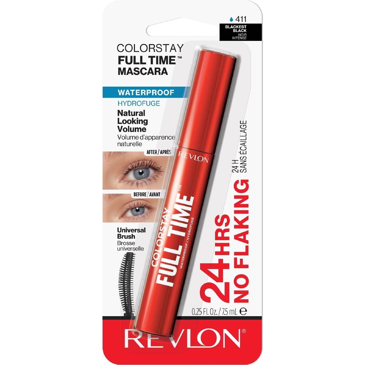 Revlon Colorstay Full Time Mascara Waterproof Blackest Black 7.5mL