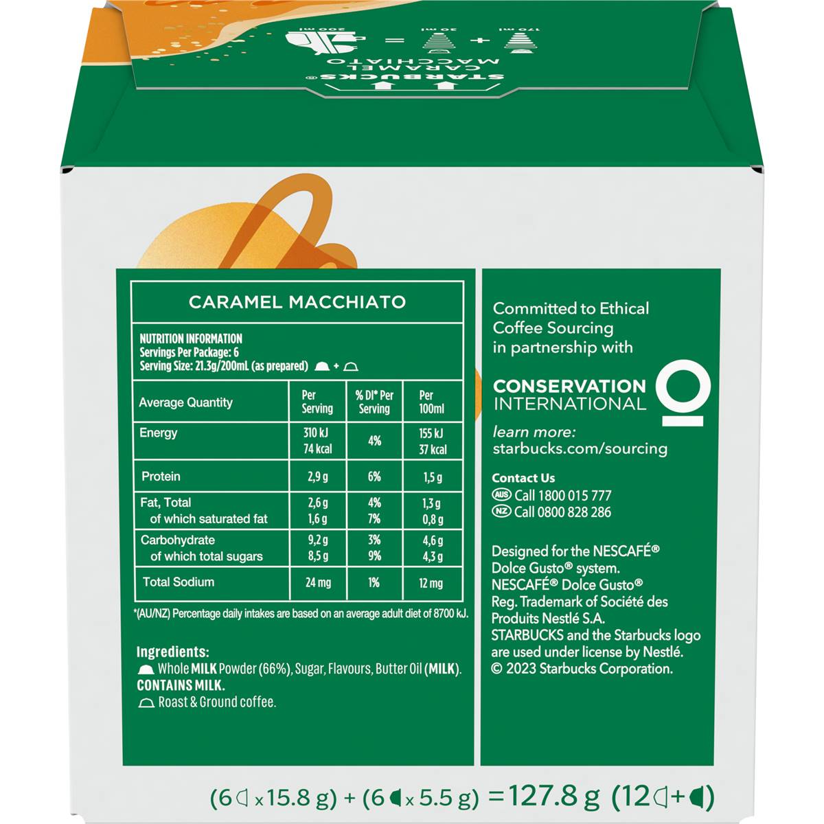 Starbucks By Nescafe Dolce Gusto Caramel Macchiato Coffee Pods Capsules 12 Pack Woolworths