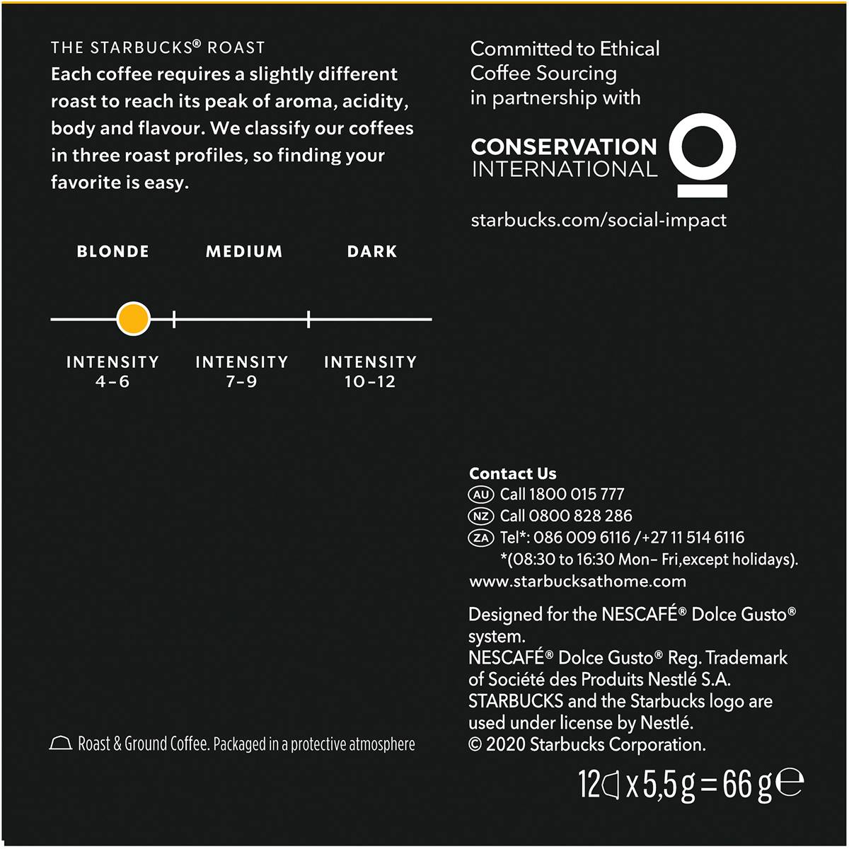 Dolce Gusto Starbucks Espresso Coffee Pods Capsules 12 Pack Woolworths