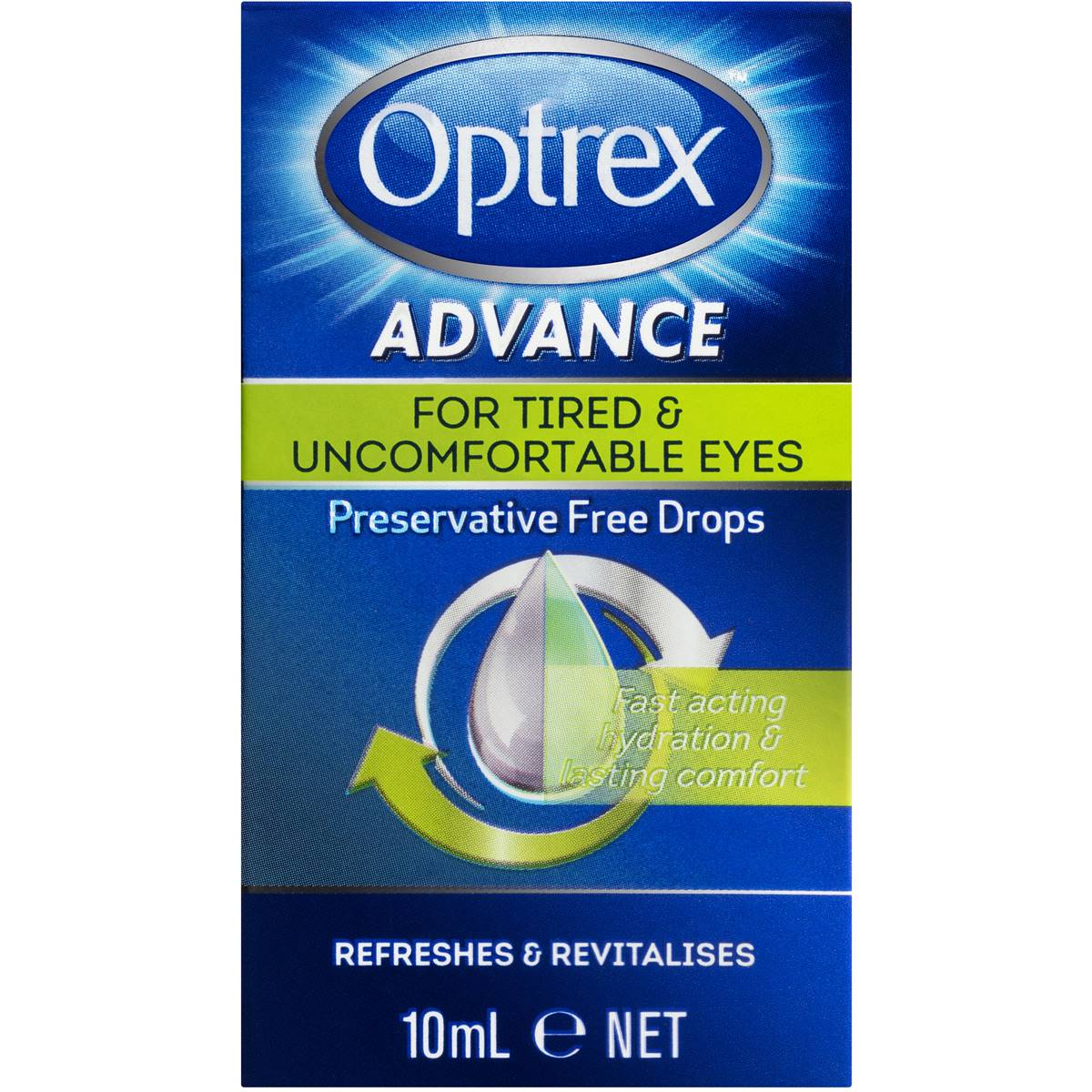 Optrex Advance Preservative Free Tired Eye Drops 10ml Woolworths