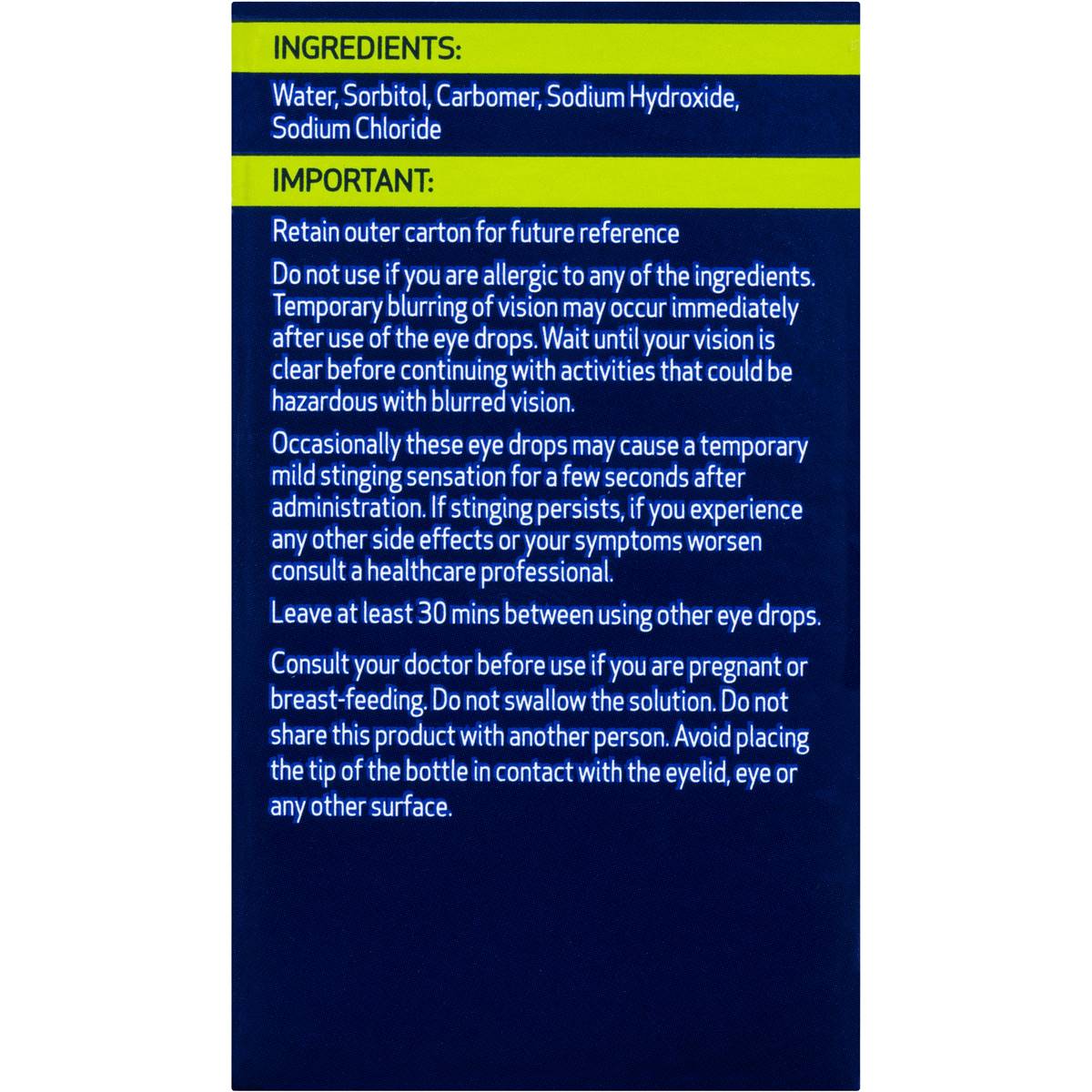 Optrex Advance Preservative Free Tired Eye Drops 10ml Woolworths