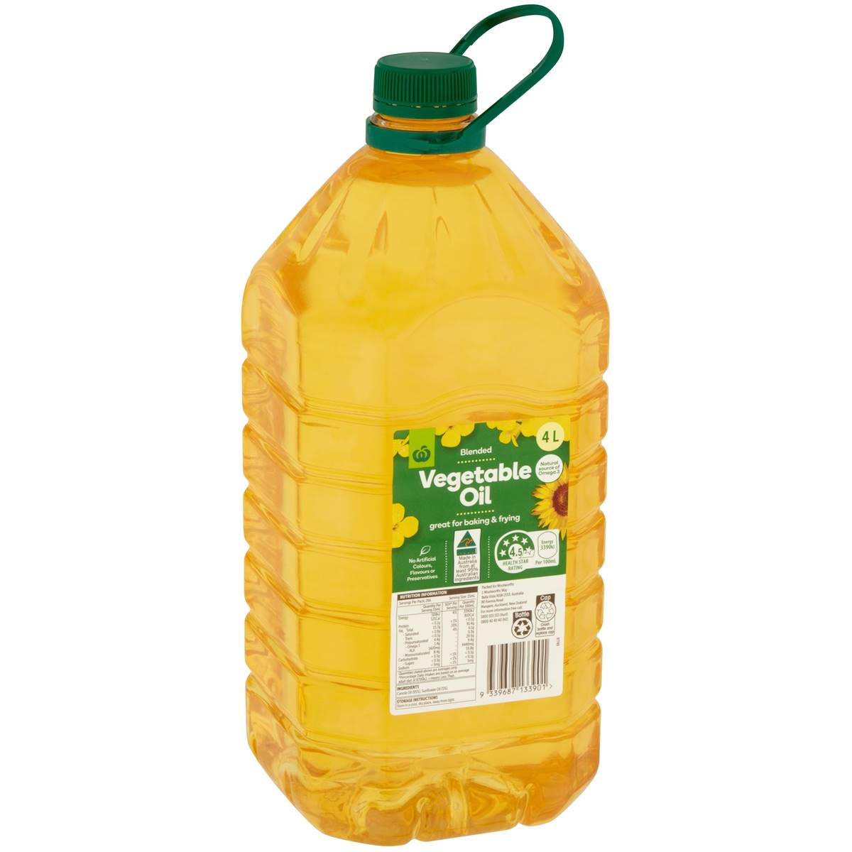 Woolworths Blended Vegetable Oil 4L Woolworths