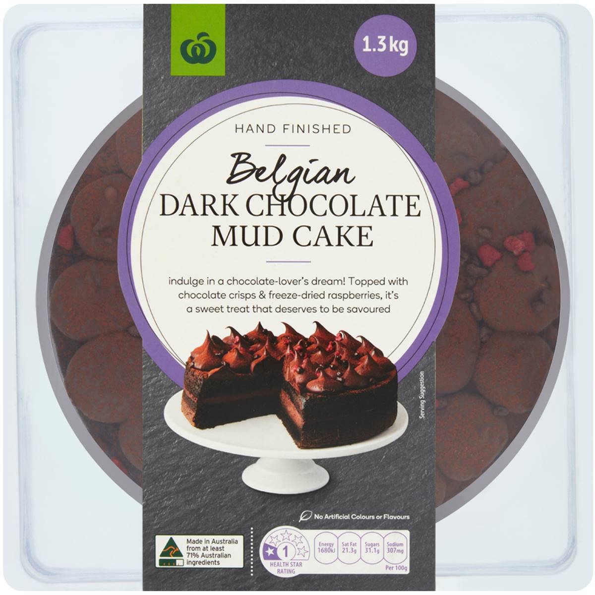 Woolworths Belgian Dark Chocolate Mudcake 1.3kg | Woolworths