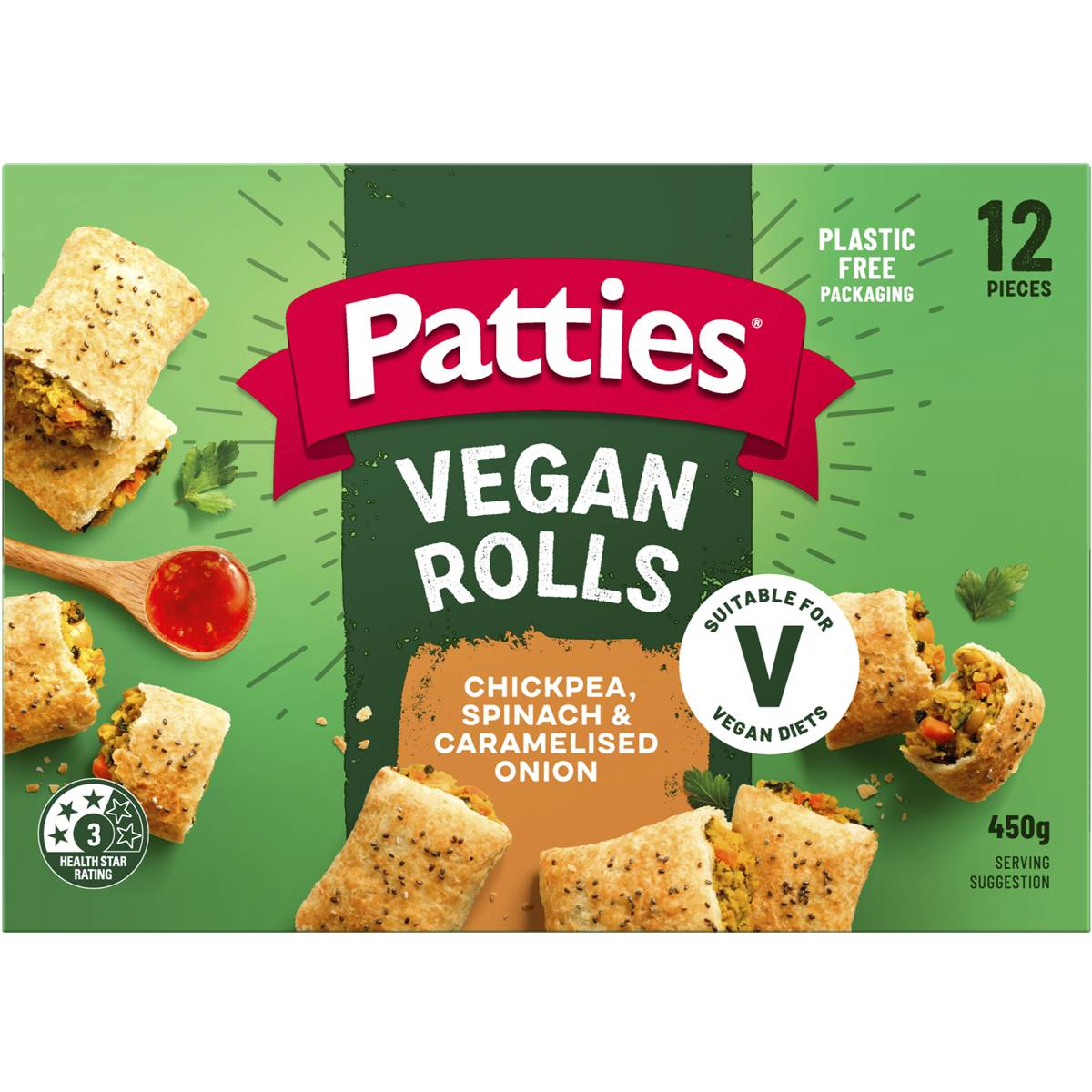 Patties Vegan Friendly Rolls 450g Woolworths