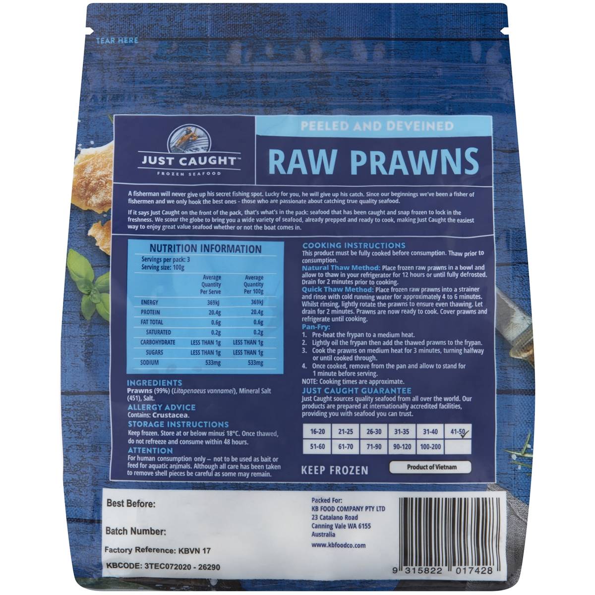 Just Caught Raw Prawn Meat 300g Woolworths