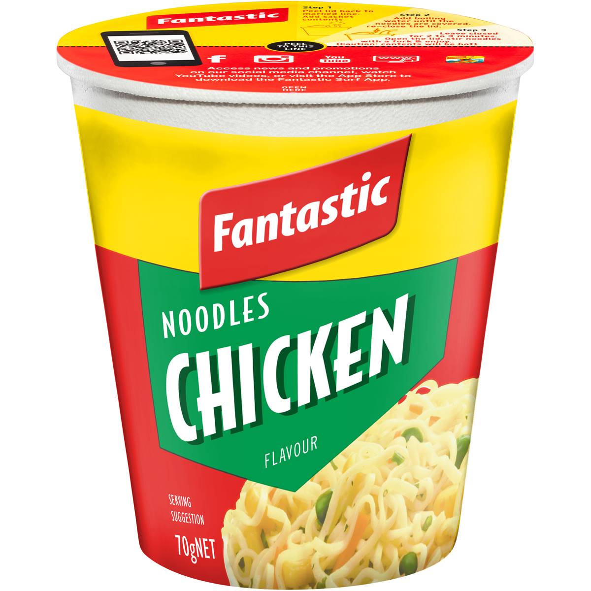 Fantastic Chicken Noodle Cup 70g | Woolworths