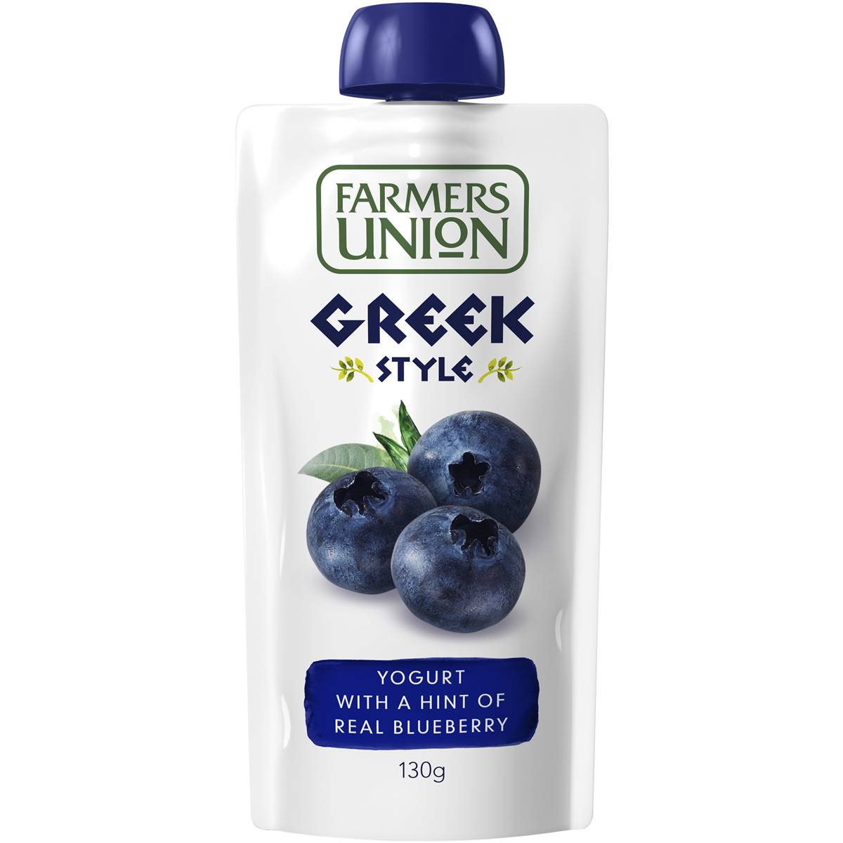 Farmers Union Greek Yoghurt Pouch Blueberry 130g Woolworths